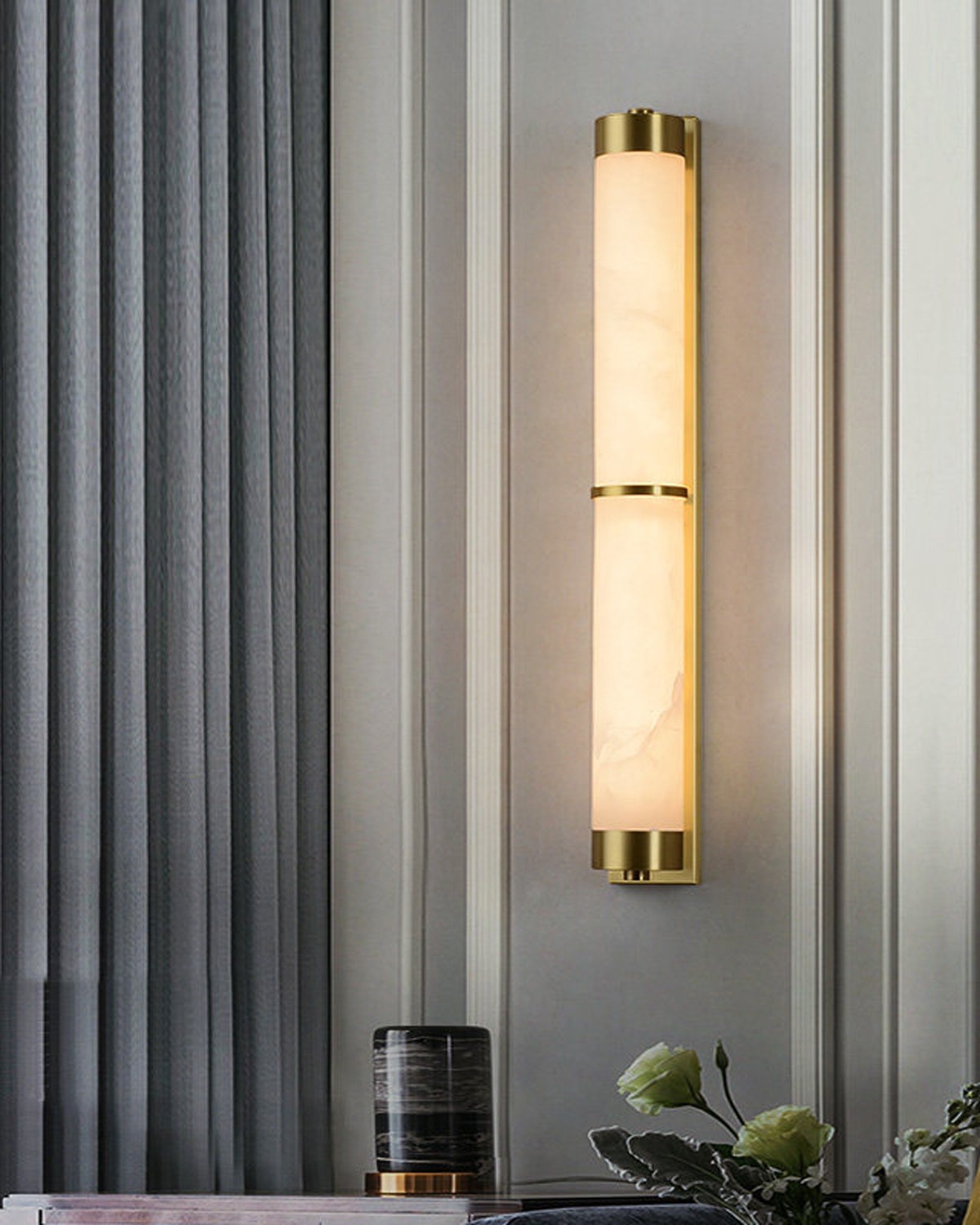 Lucien Alabaster Column Wall Light