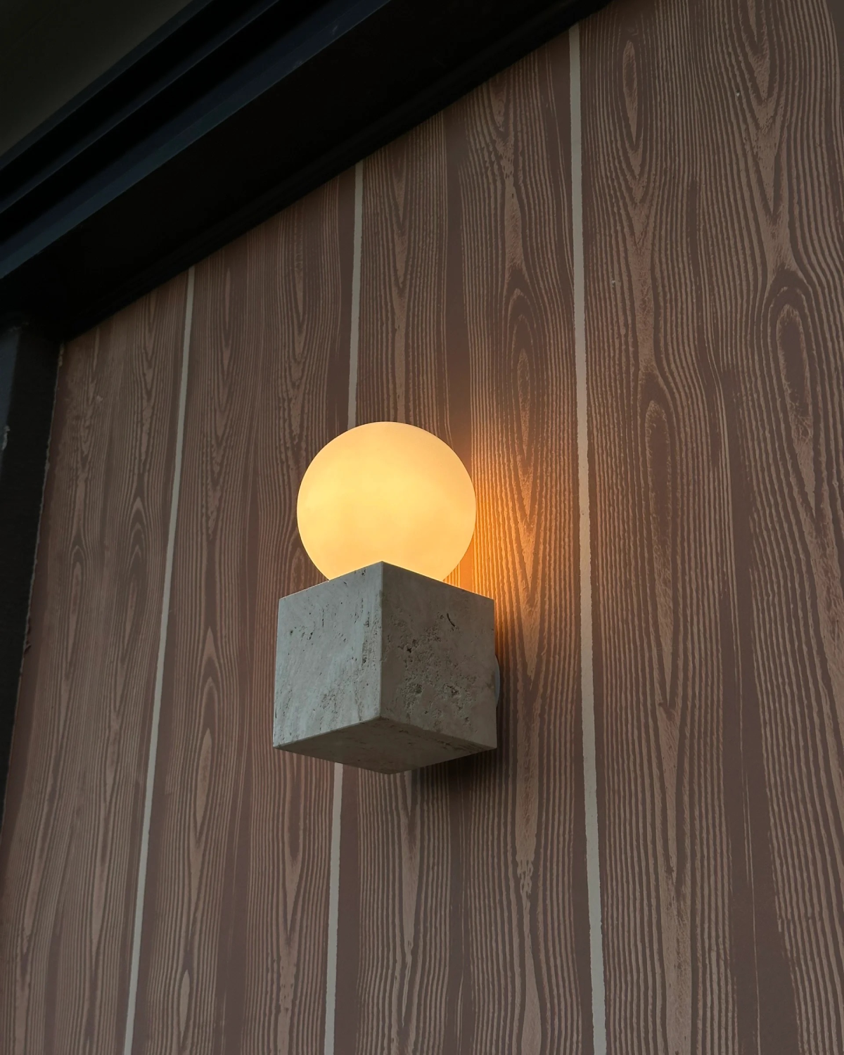 Lunar Plinth Travertine Wall Light