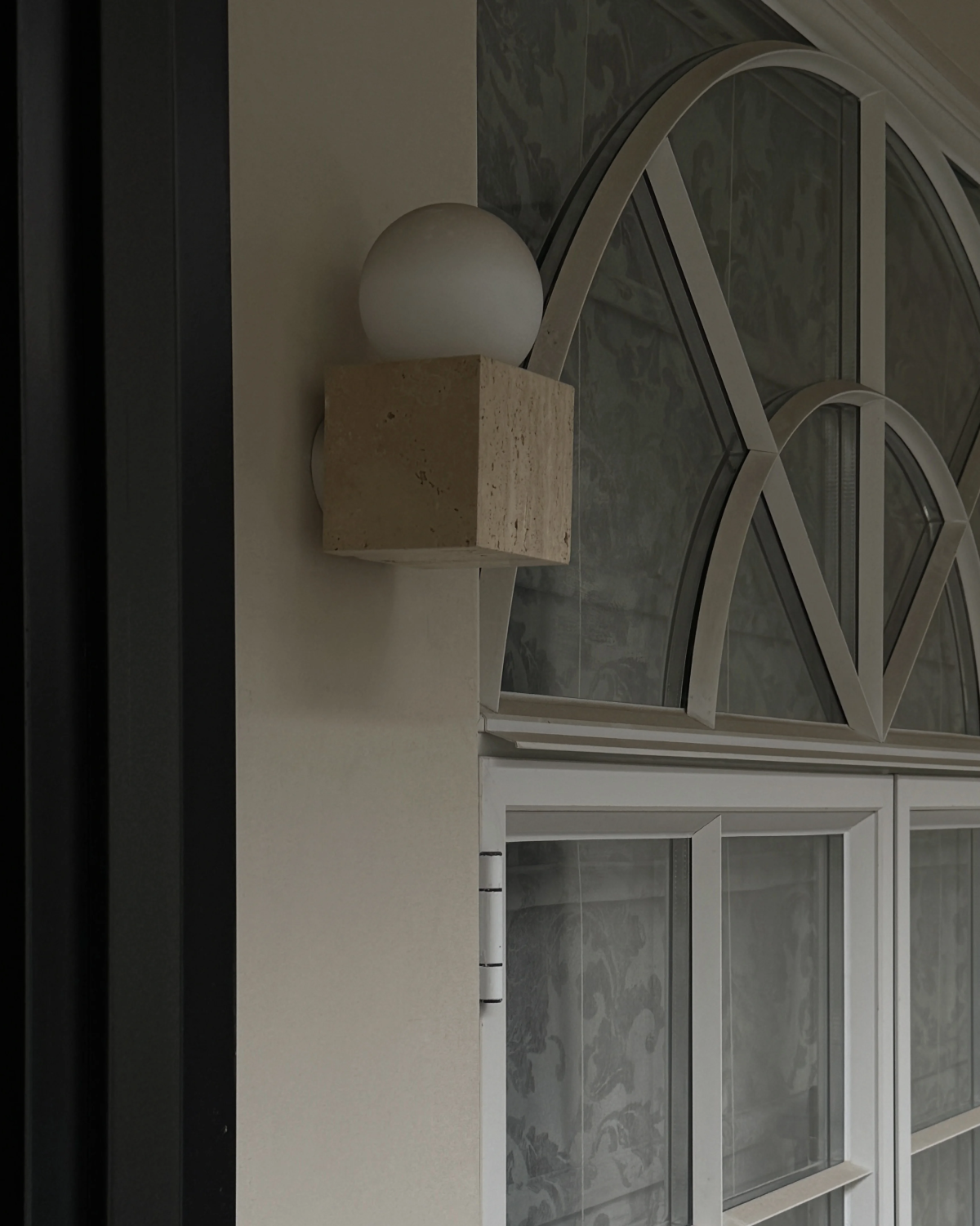 Lunar Plinth Travertine Wall Light