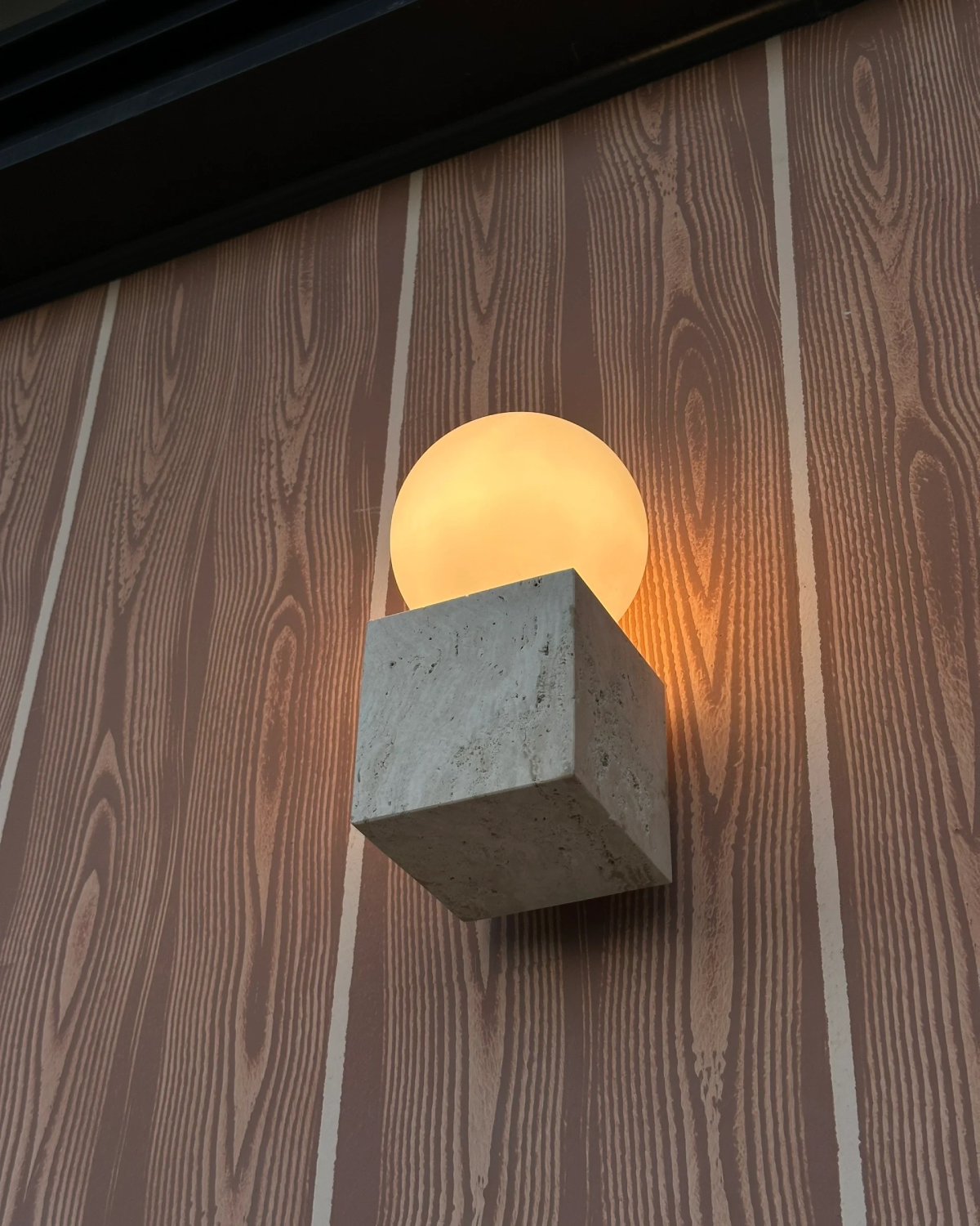 Lunar Plinth Travertine Wall Light