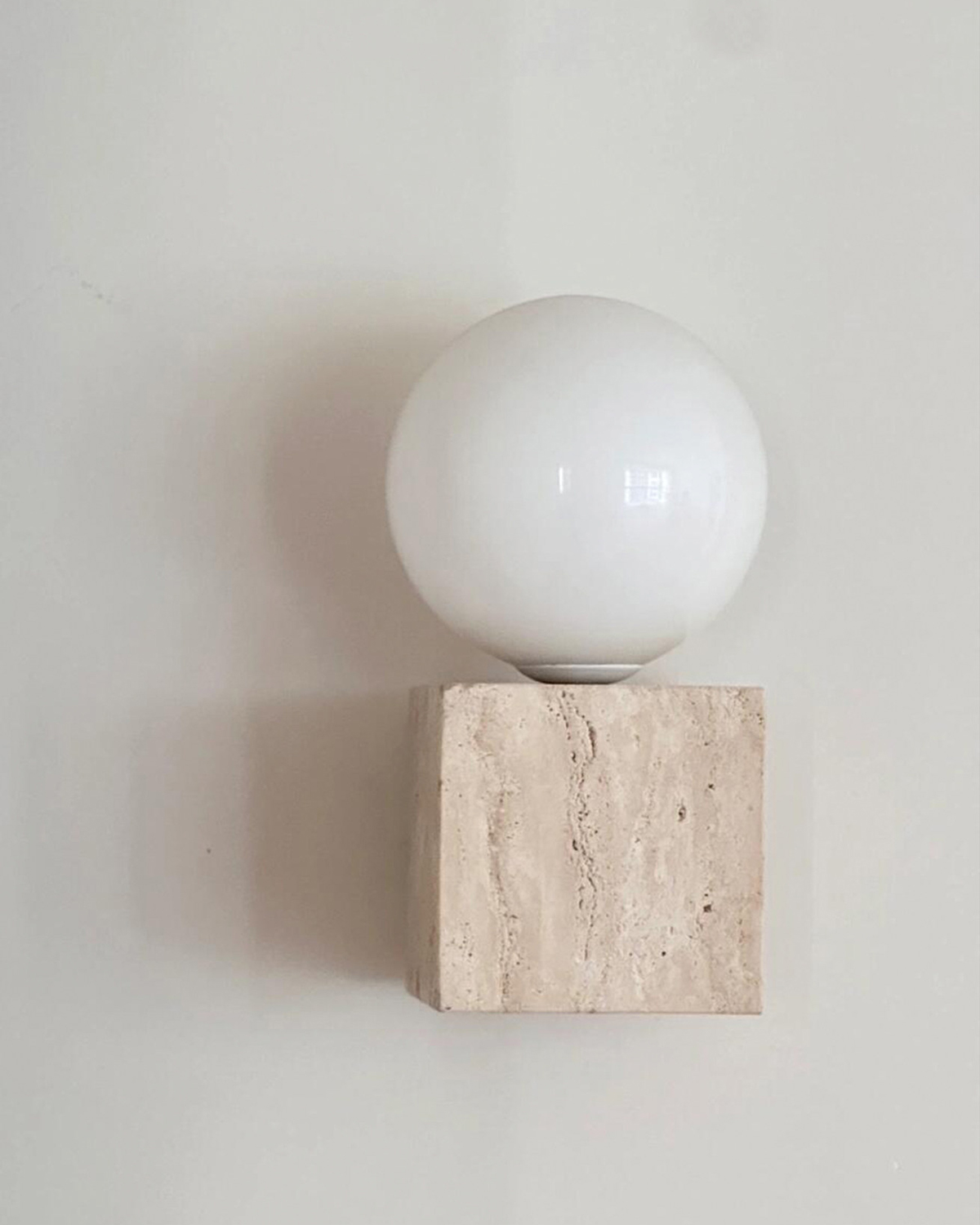 Lunar Plinth Travertine Wall Light