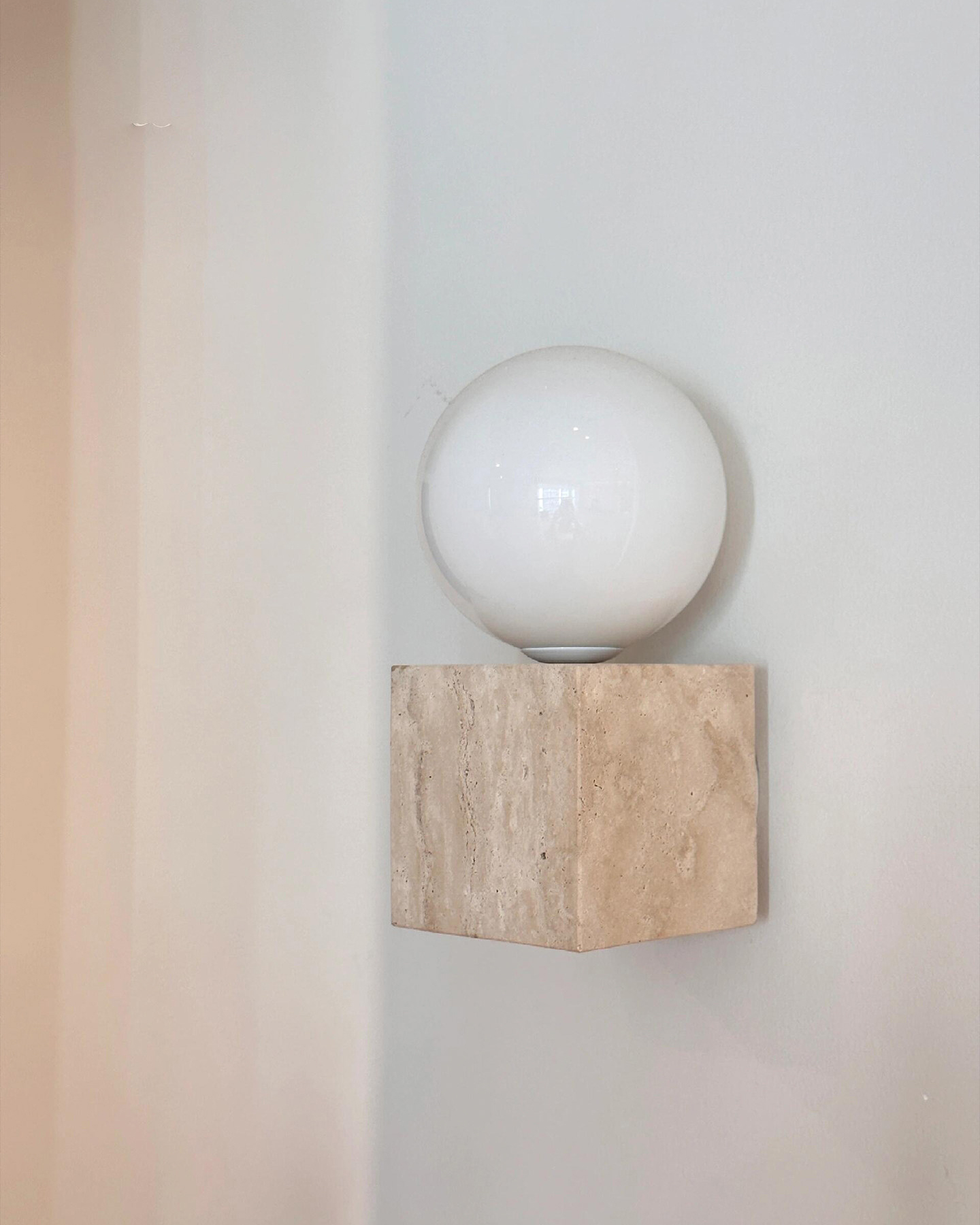 Lunar Plinth Travertine Wall Light