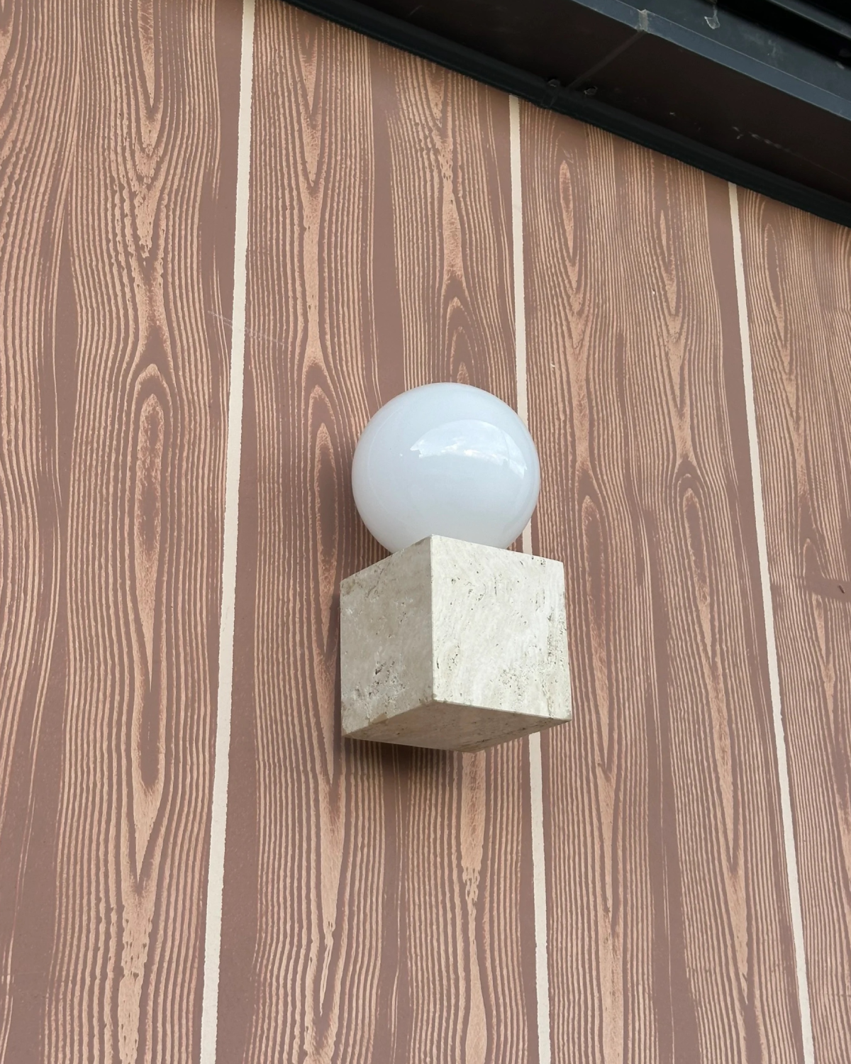 Lunar Plinth Travertine Wall Light