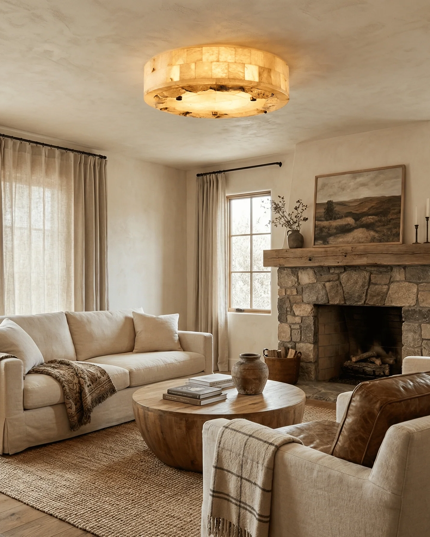 Luriel Alabaster Ceiling Light