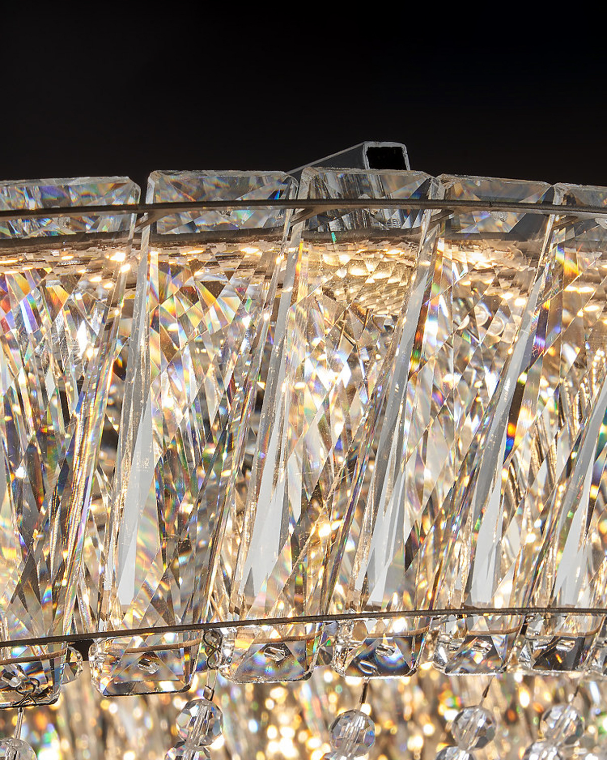 Luxe Tiered Crystal Glass Chandelier