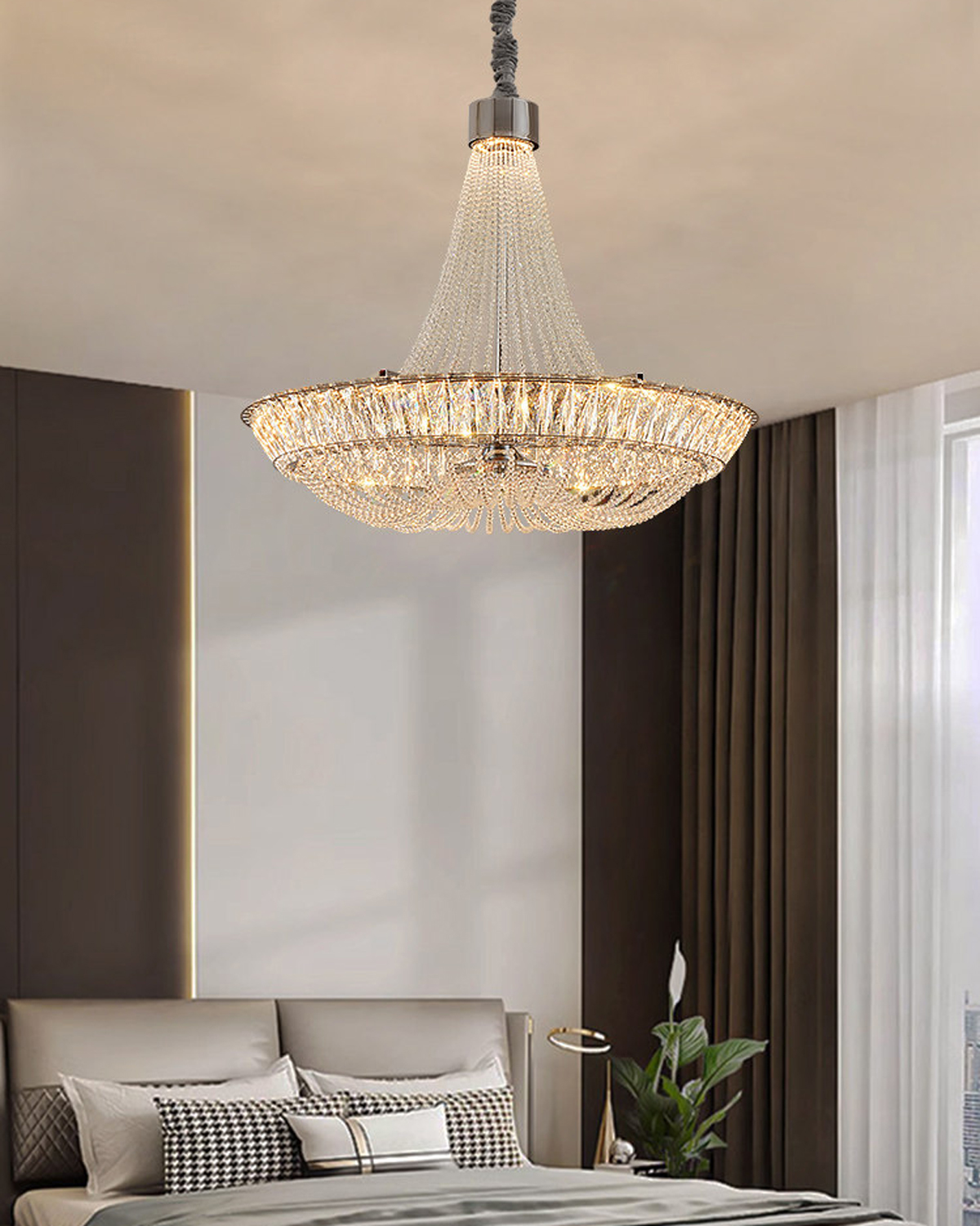 Luxe Tiered Crystal Glass Chandelier