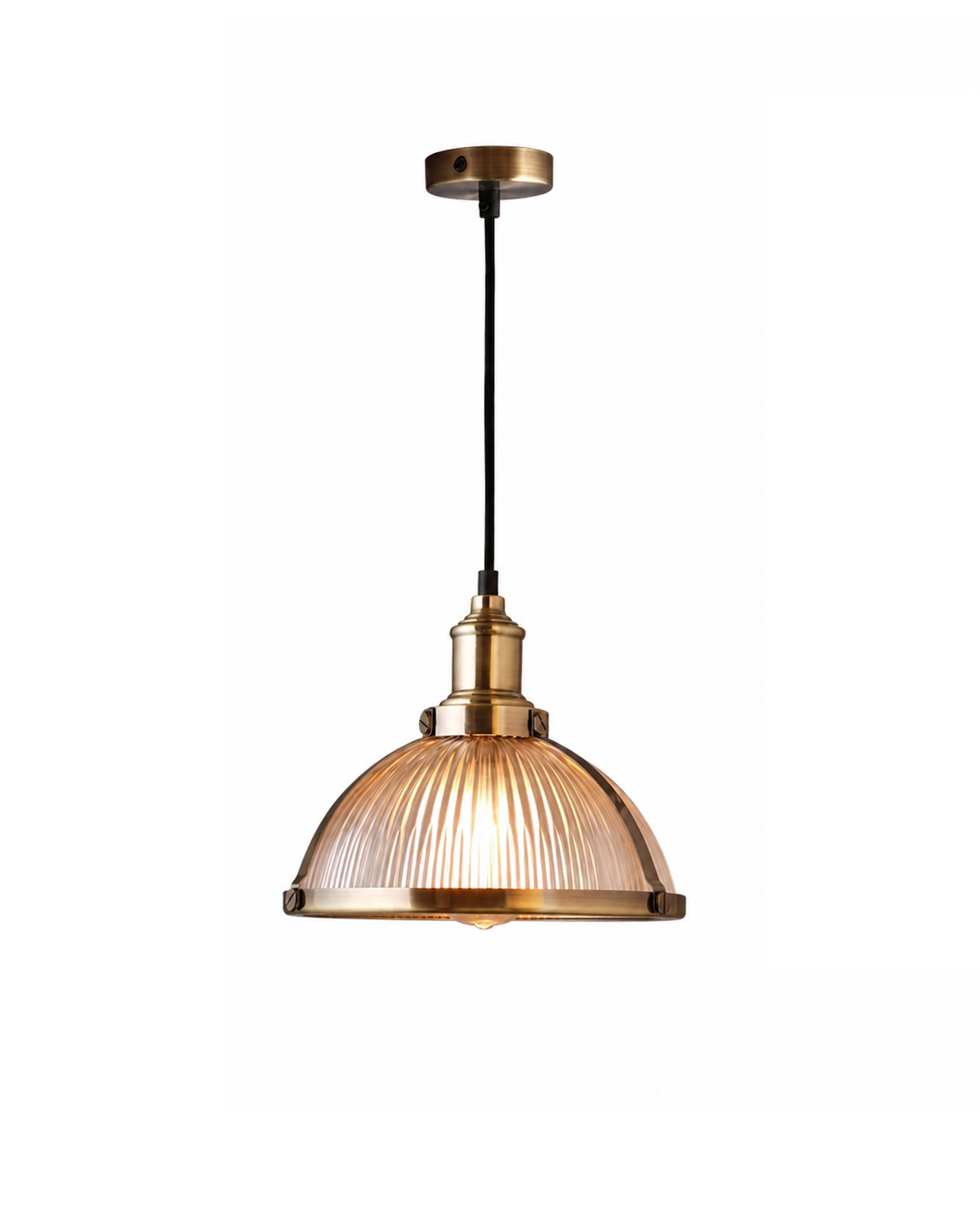 Bistro Ribbed Glass Pendant Light
