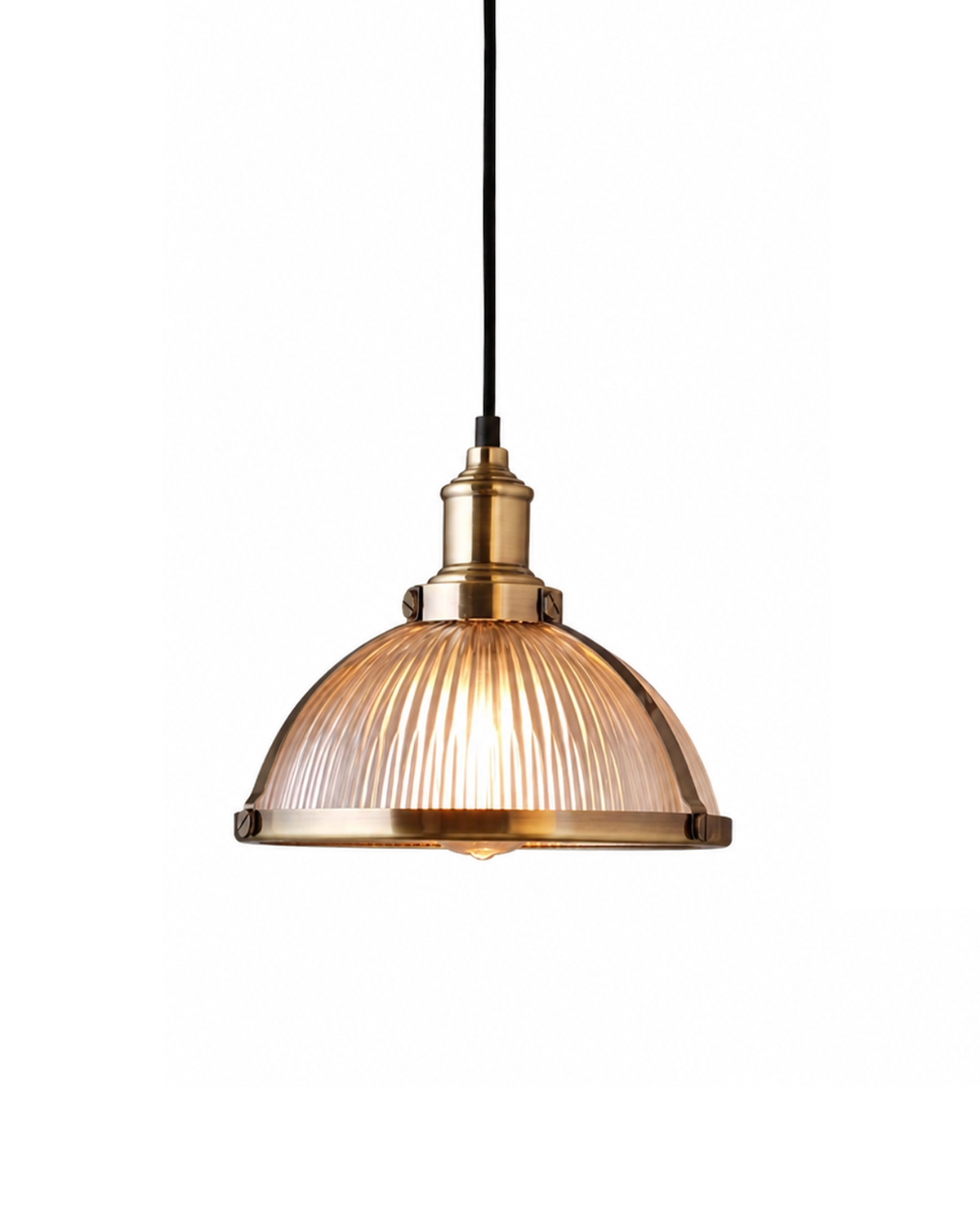 Bistro Ribbed Glass Pendant Light