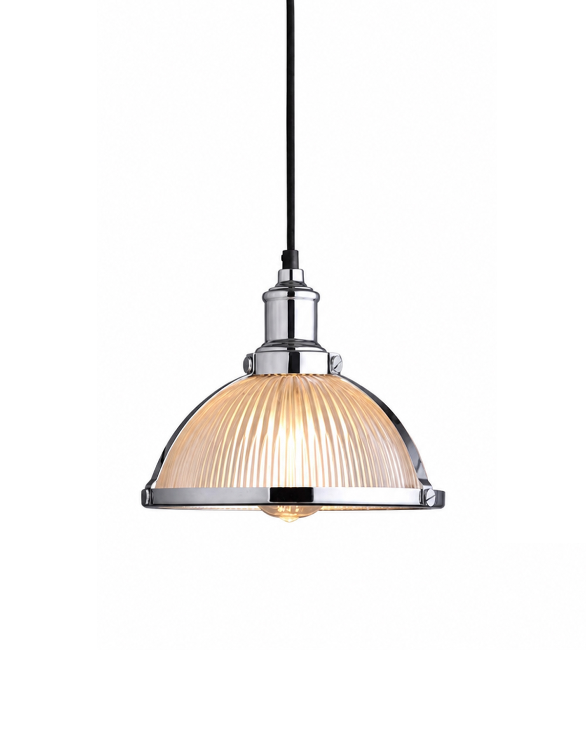 Bistro Ribbed Glass Pendant Light