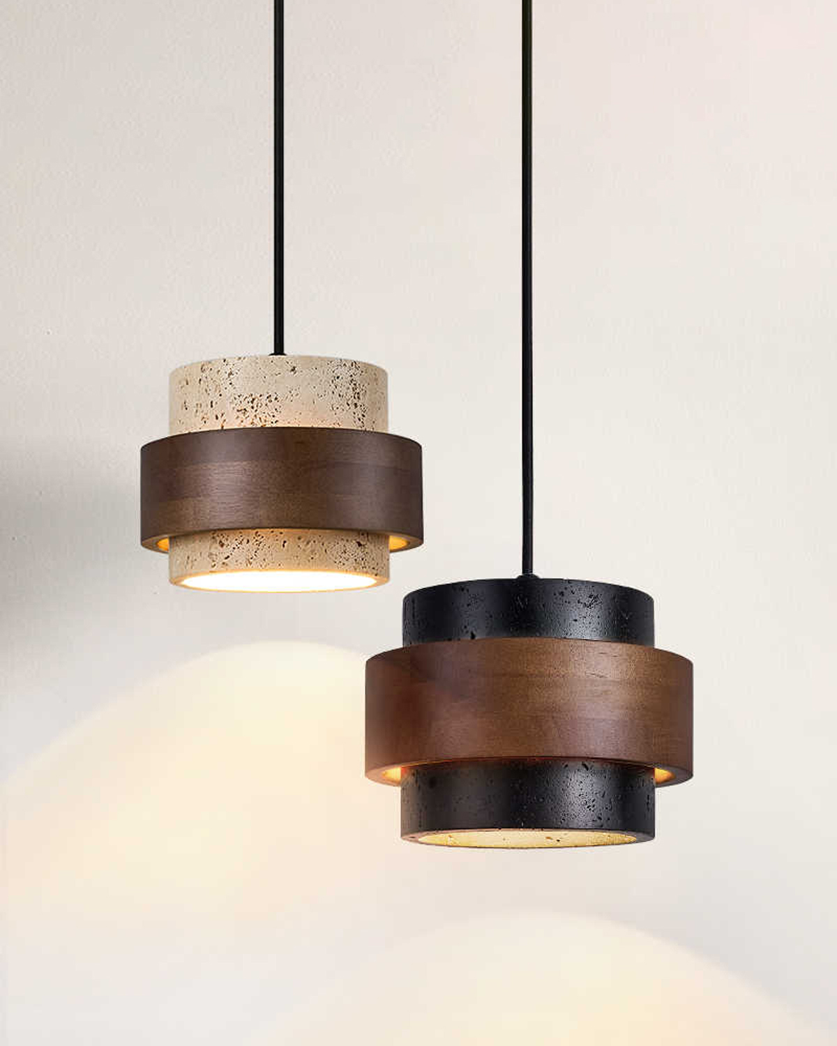 Cairn Orbit Travertine Pendant Light