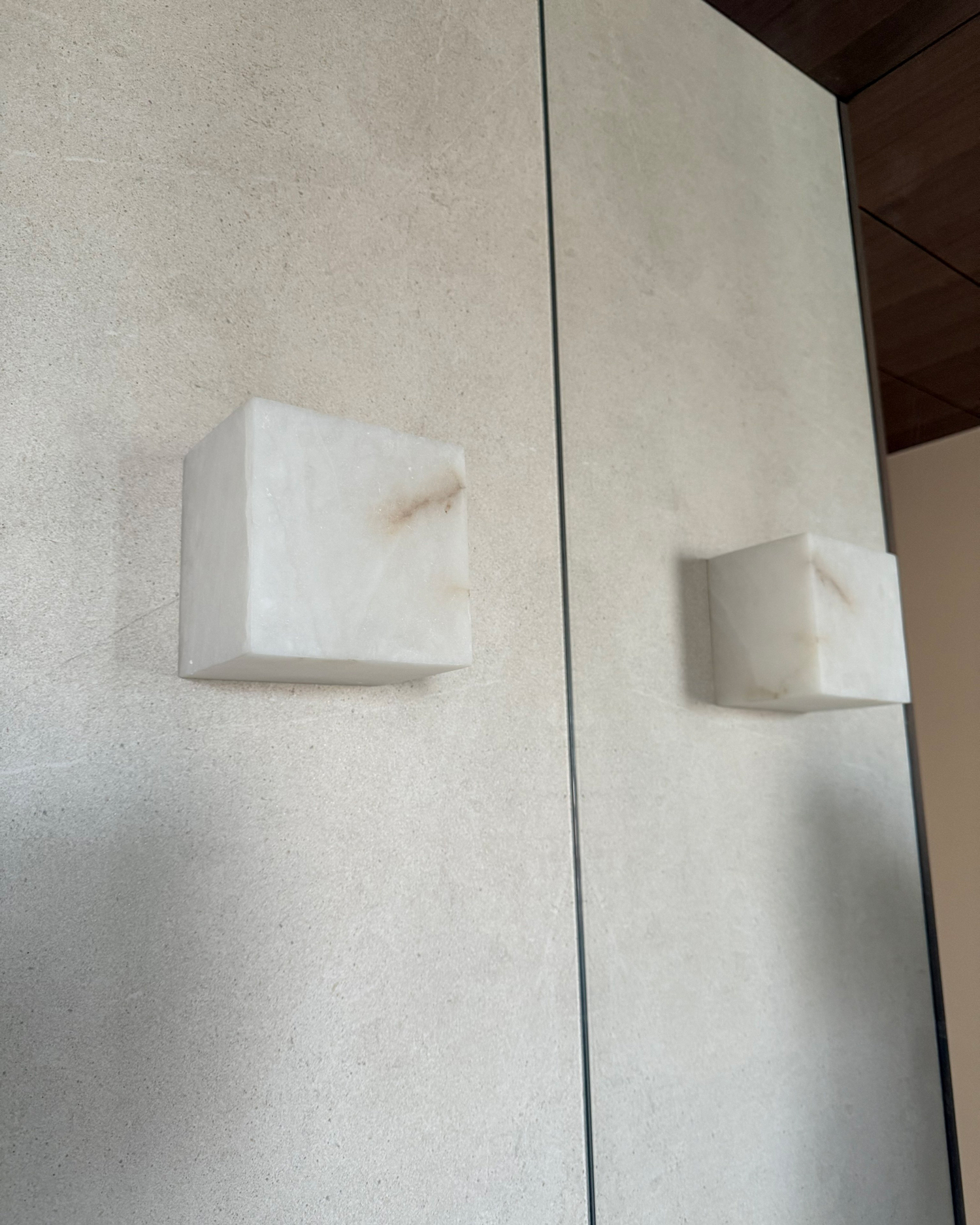 Mica Alabaster Cube Wall Light