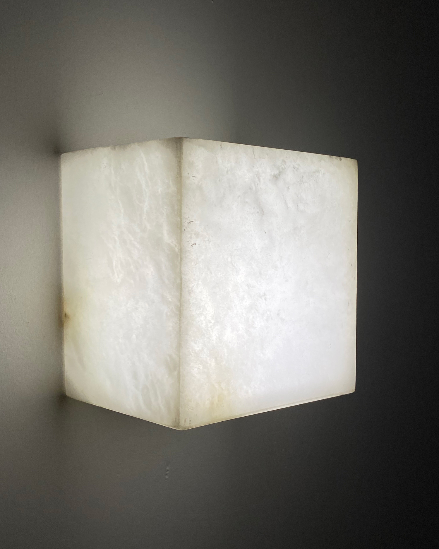 Mica Alabaster Cube Wall Light