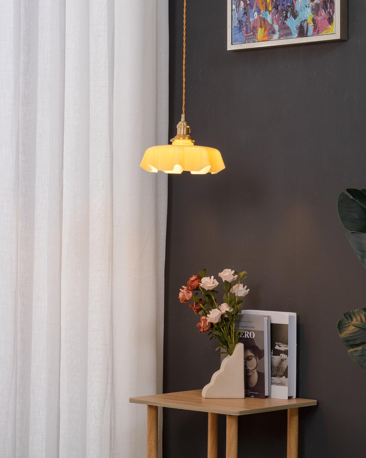French Flower Pendant Swag Light-elegalight