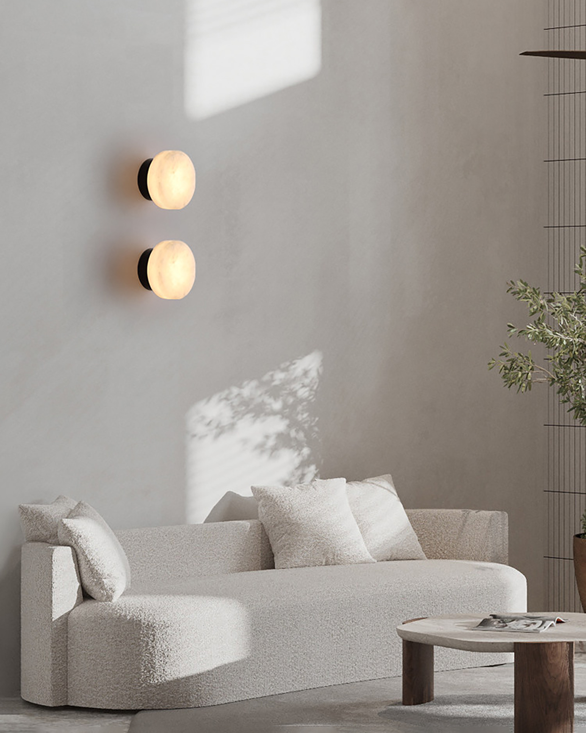 Moonlit Alabaster Wall Light