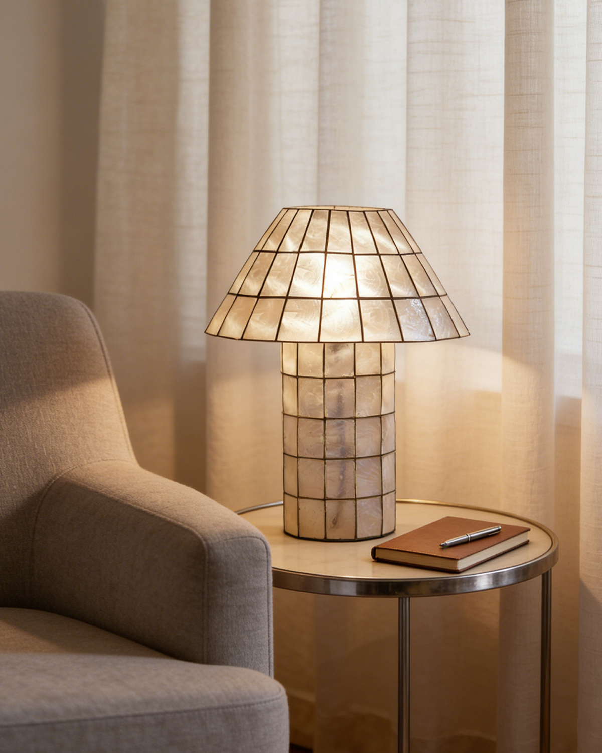 Moonveil Shell Table Lamp