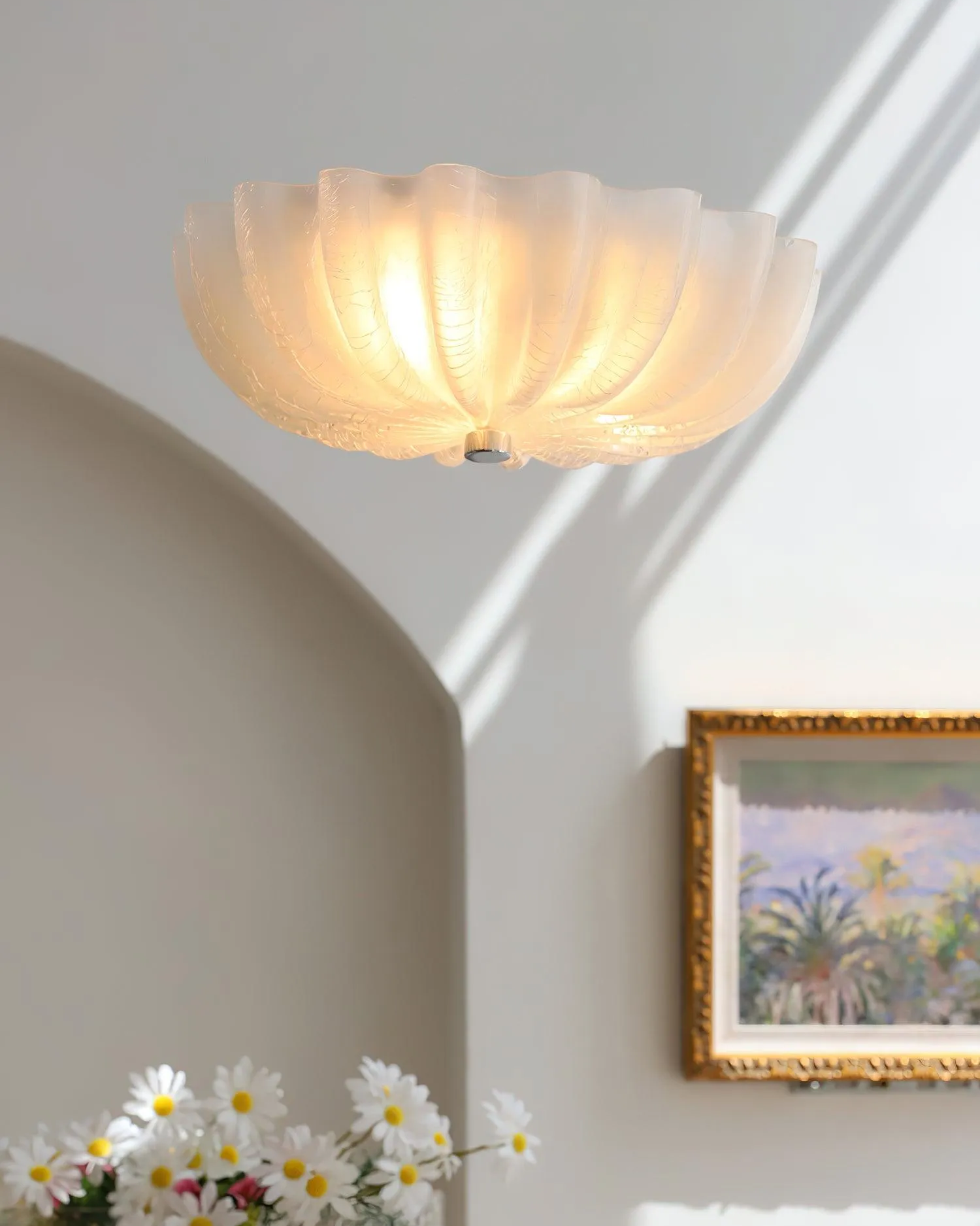 Murano Glass Flush Ceiling Light