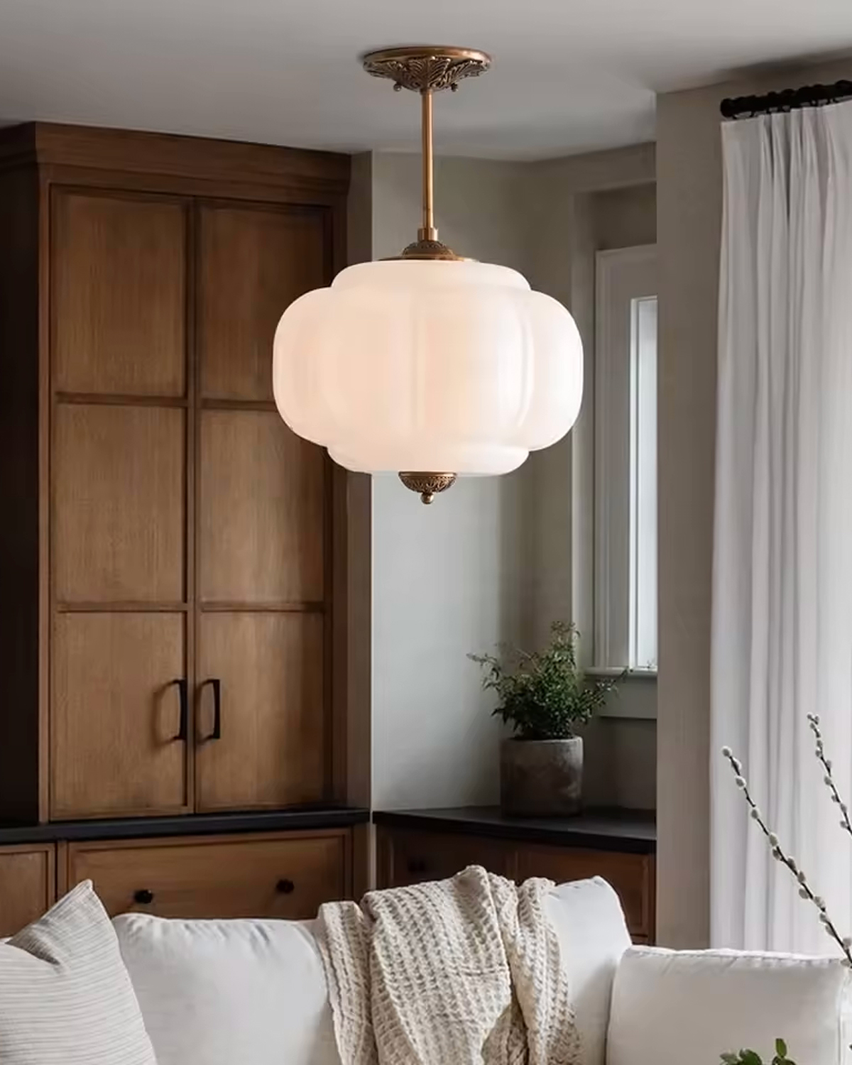Murano Pumpkin Glass Pendant Lamp