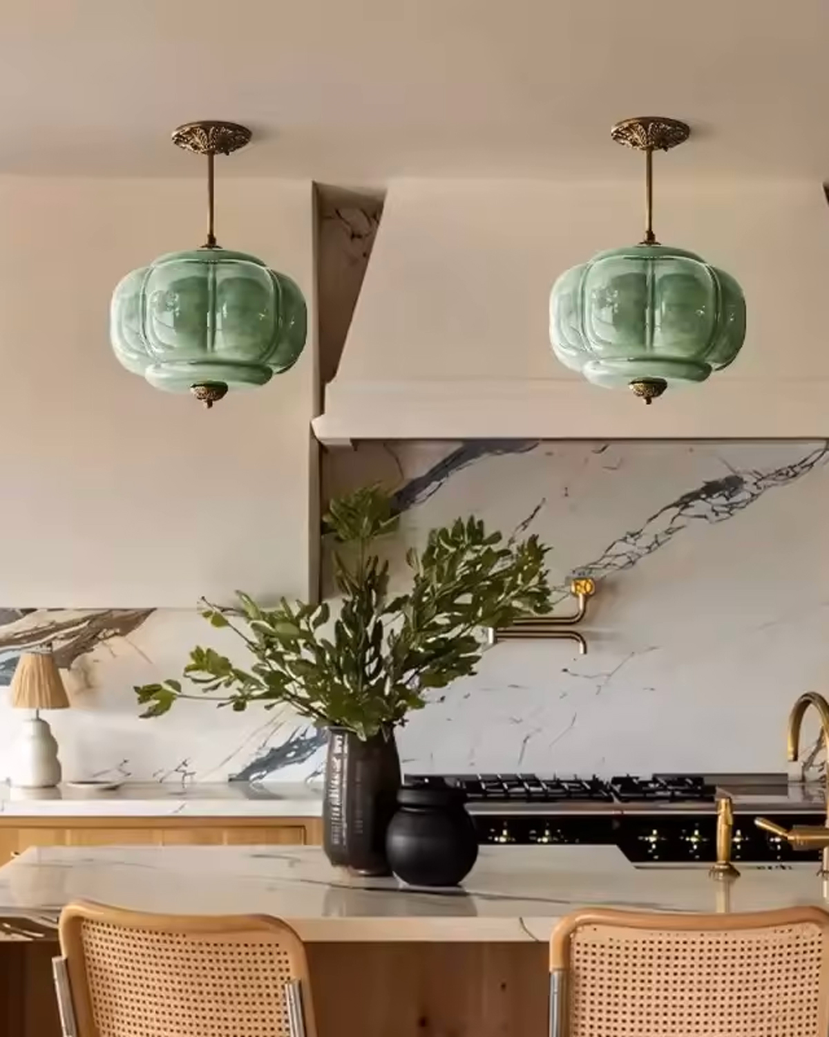 Murano Pumpkin Glass Pendant Lamp