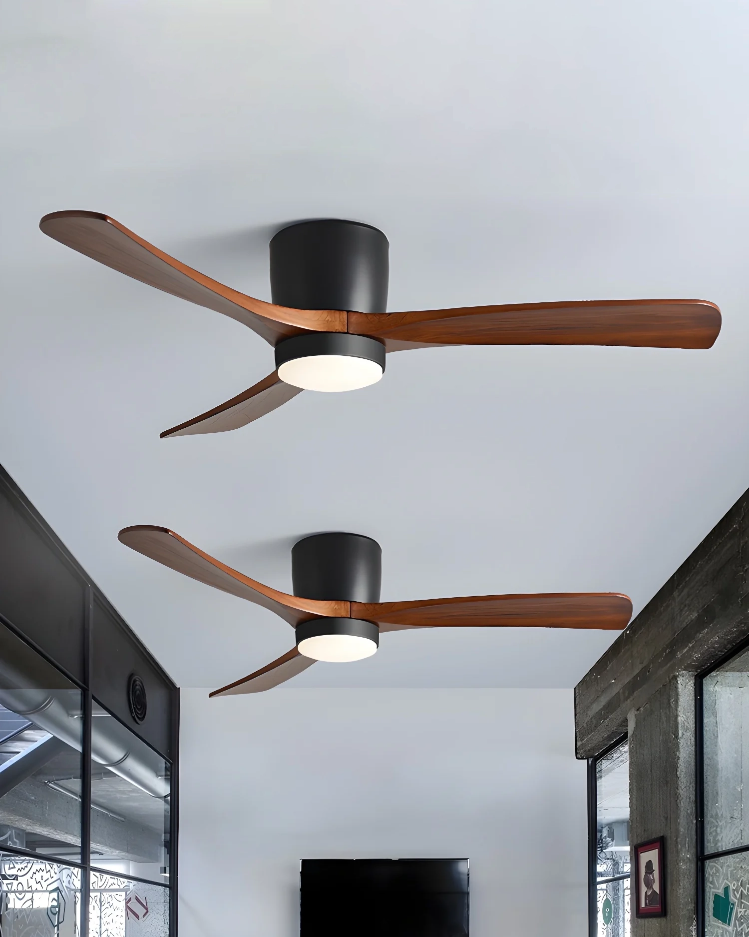 Nordic Wooden Ceiling Fan Light