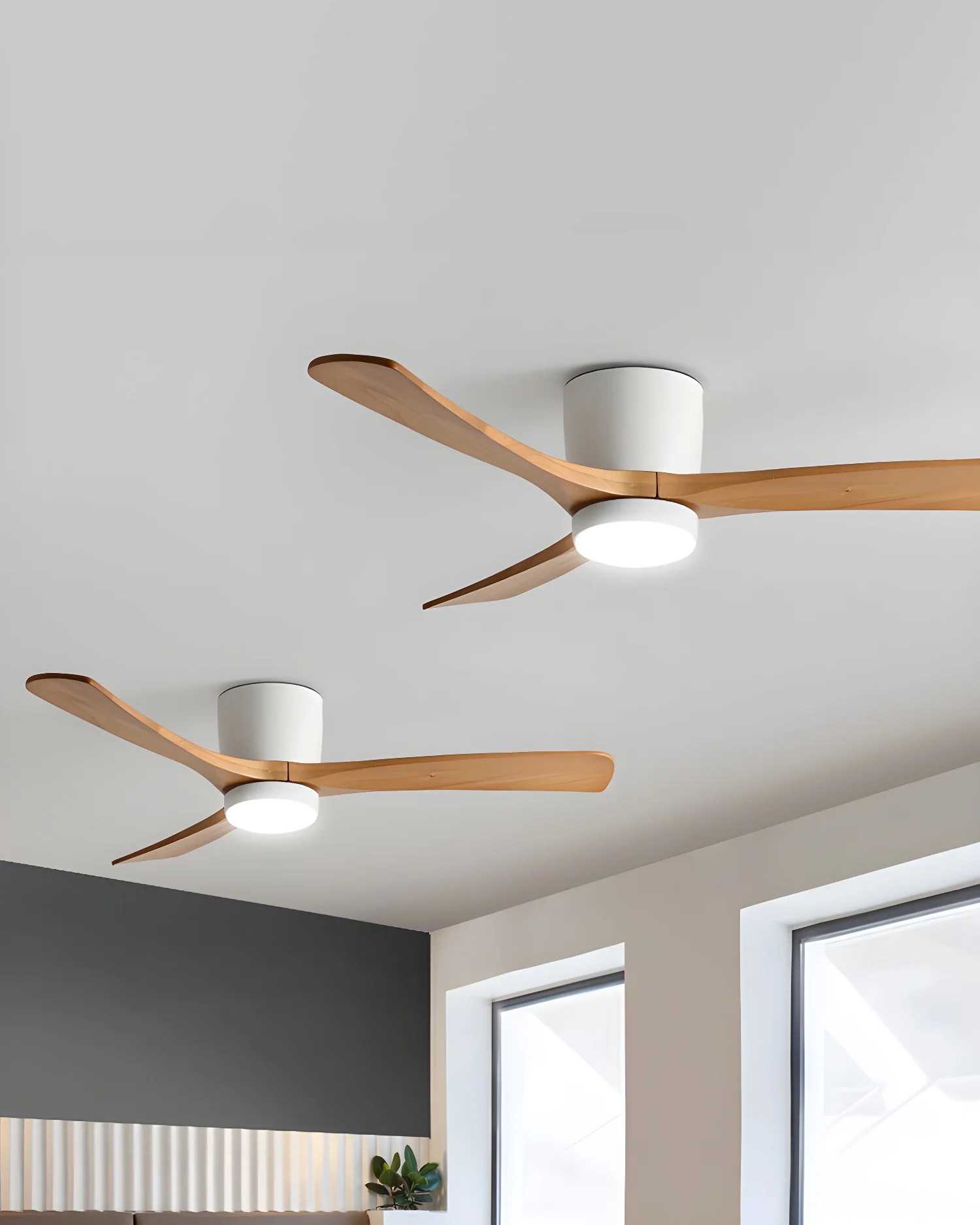 Nordic Wooden Ceiling Fan Light
