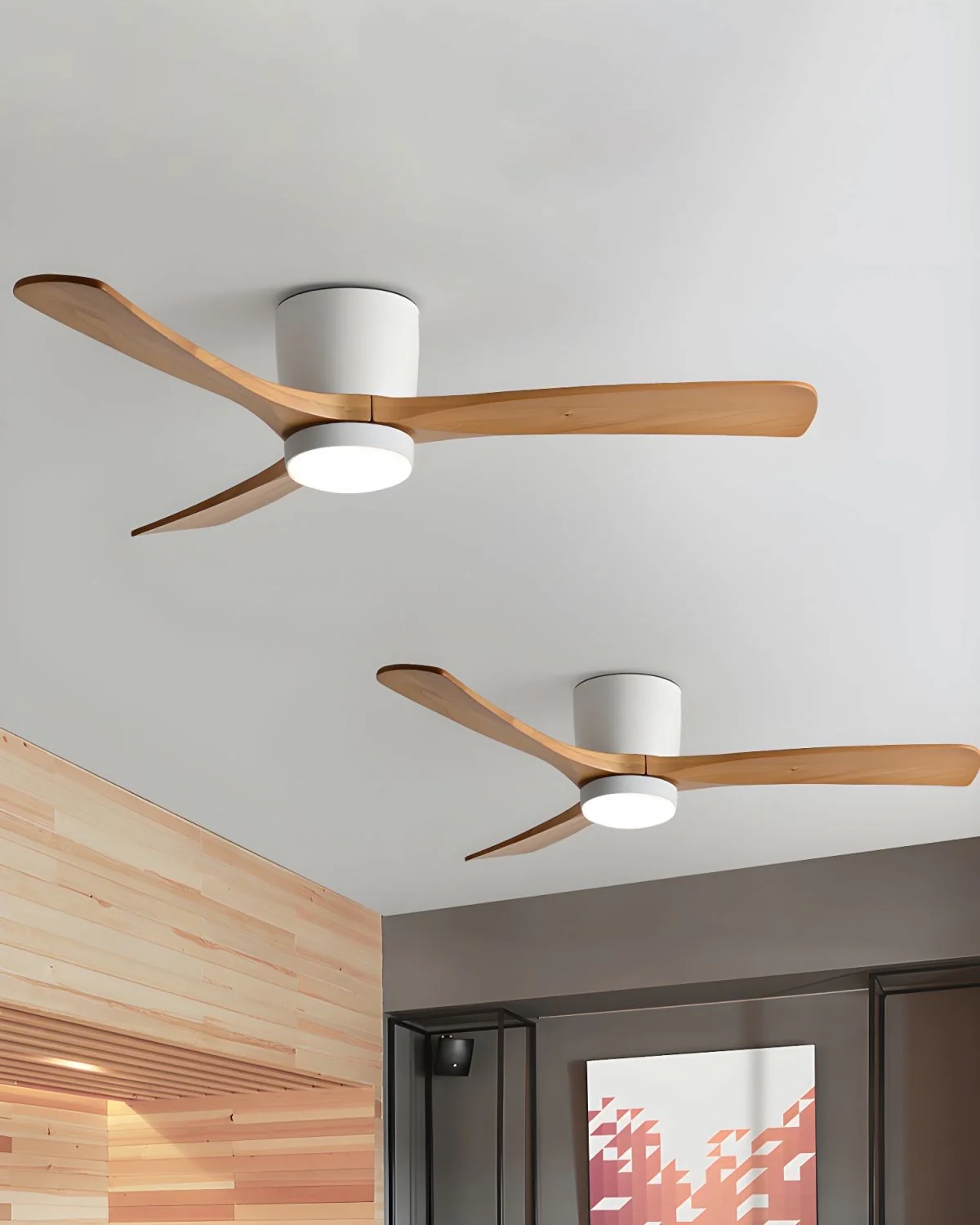 Nordic Wooden Ceiling Fan Light
