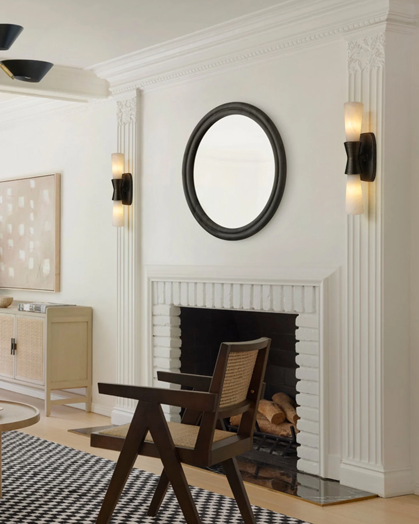 Opal Alabaster Twist Wall Sconce