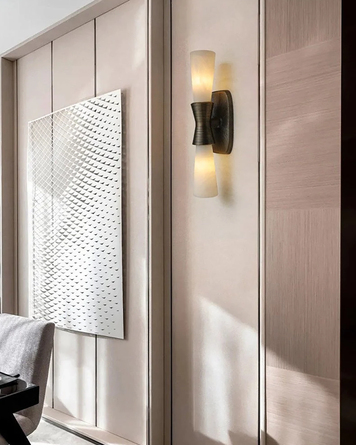 Opal Alabaster Twist Wall Sconce