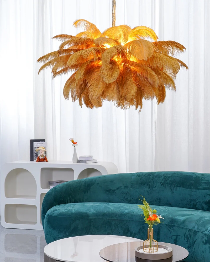 Ostrich Feather Chandelier