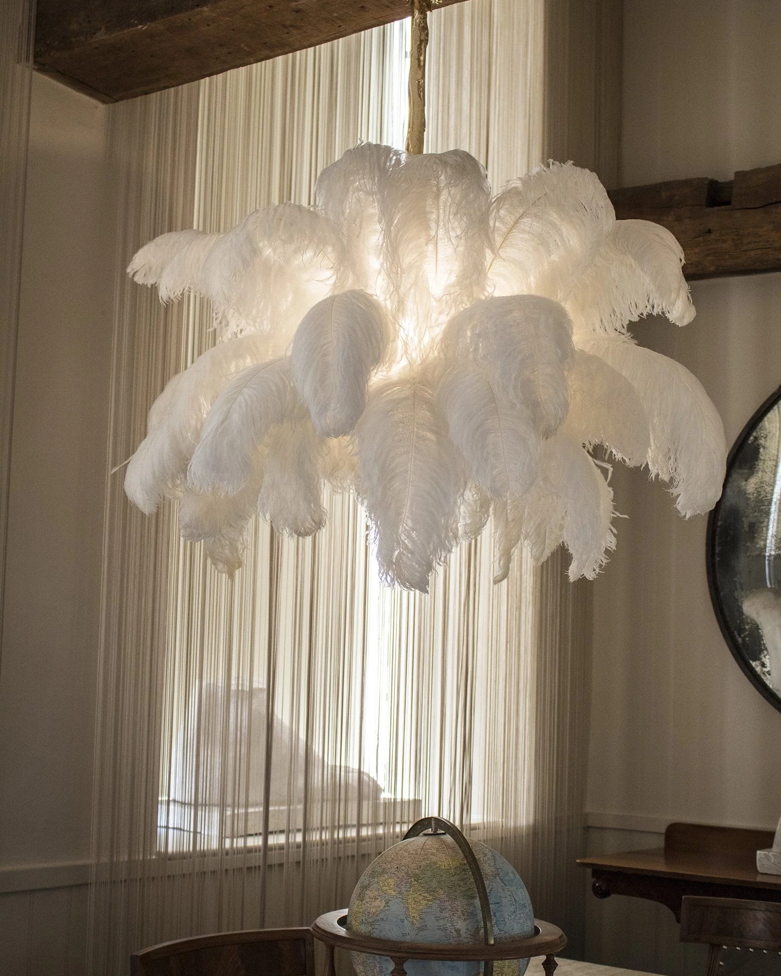 Ostrich Feather Chandelier
