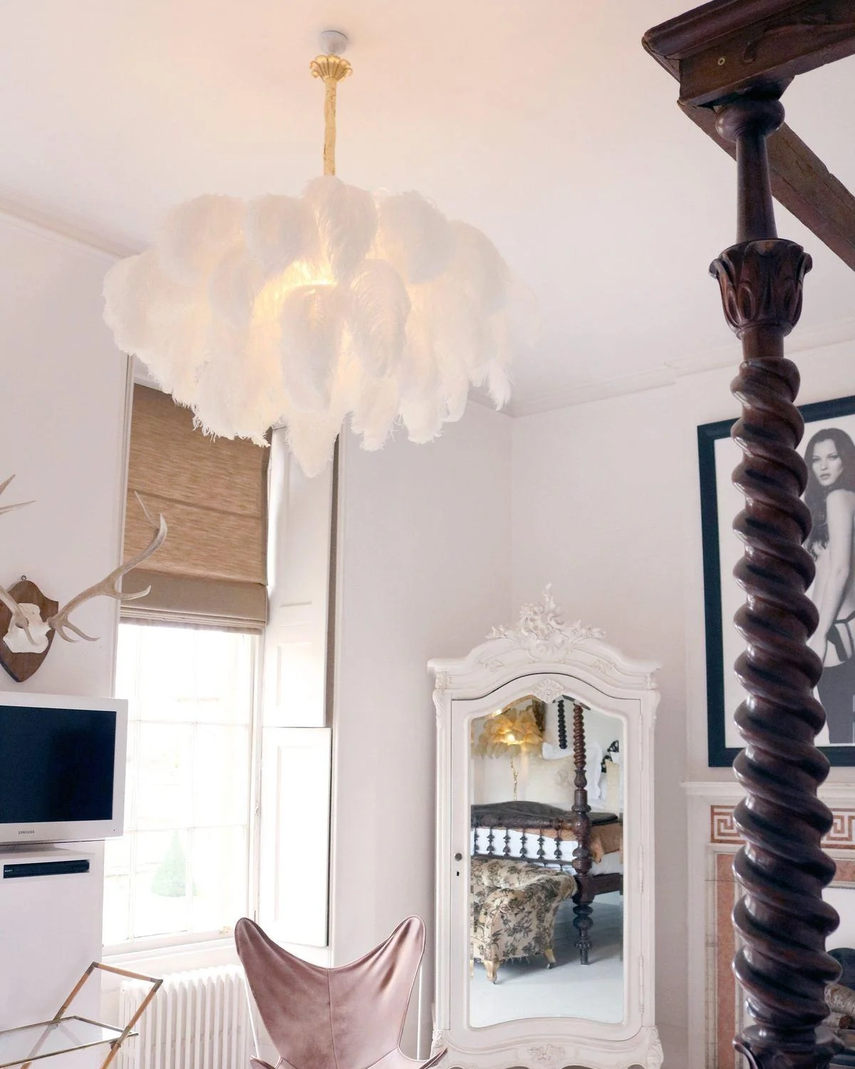 Ostrich Feather Chandelier