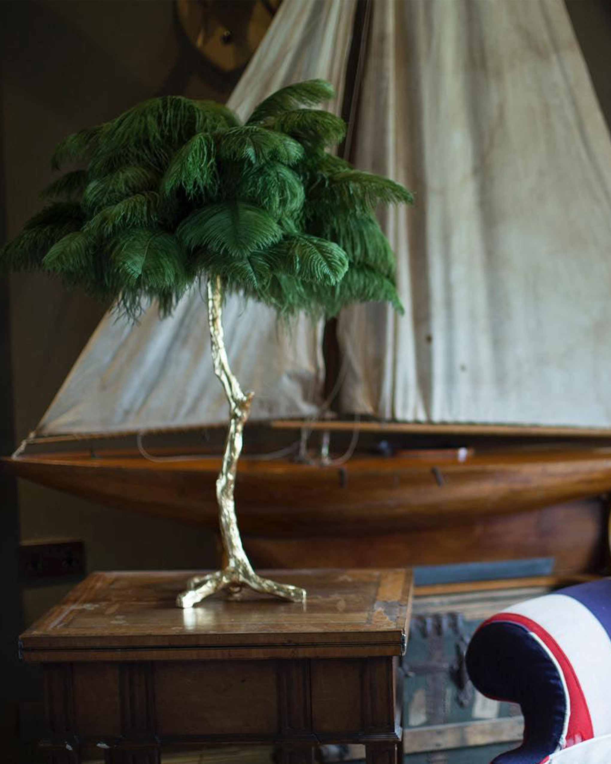 Ostrich Feather Table Lamp