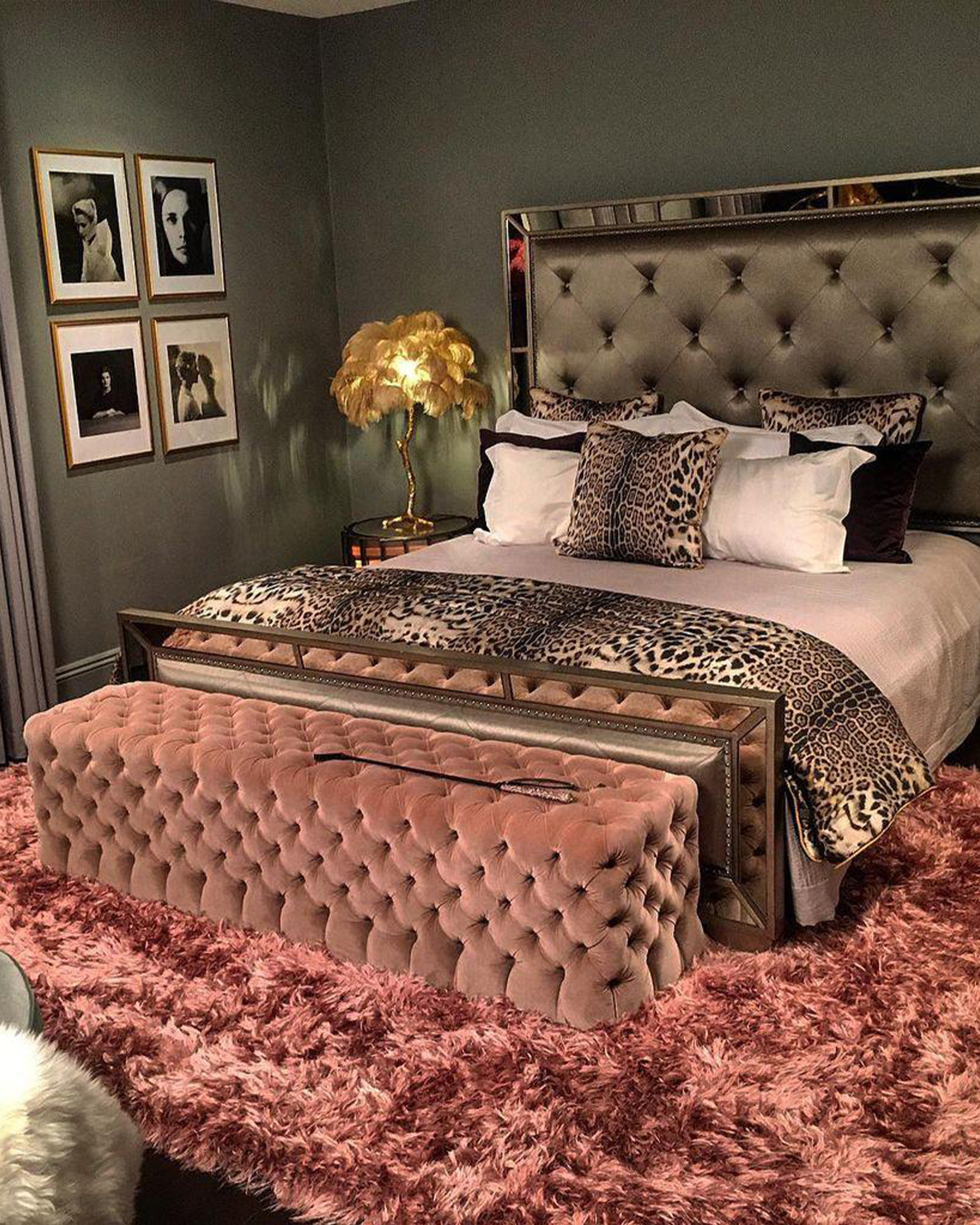 Ostrich Feather Table Lamp