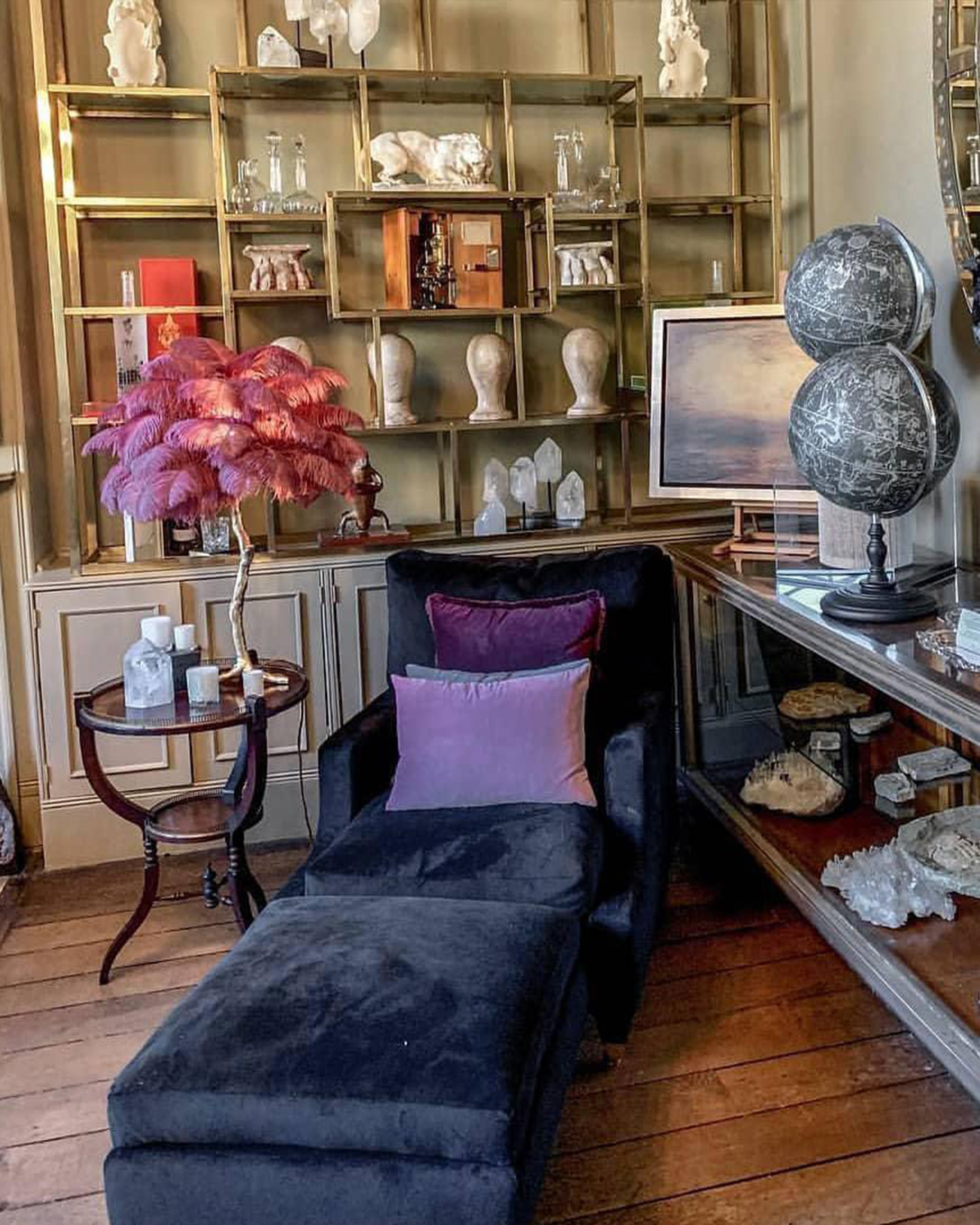 Ostrich Feather Table Lamp