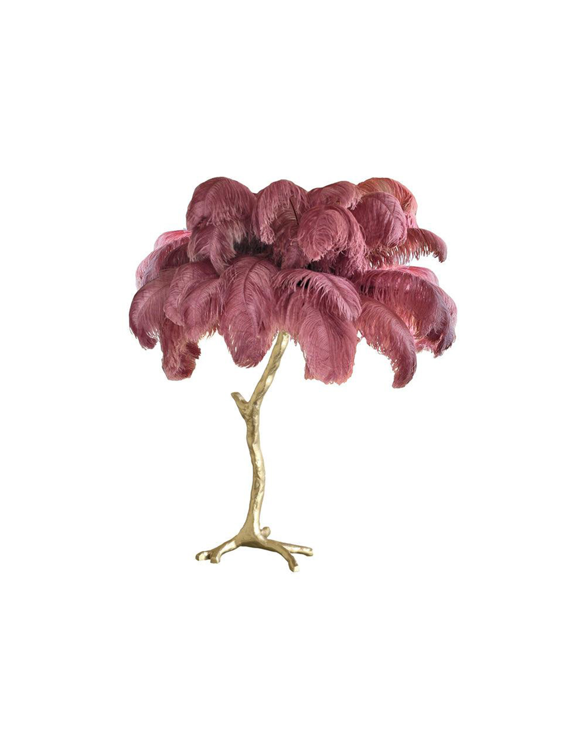 Ostrich Feather Table Lamp