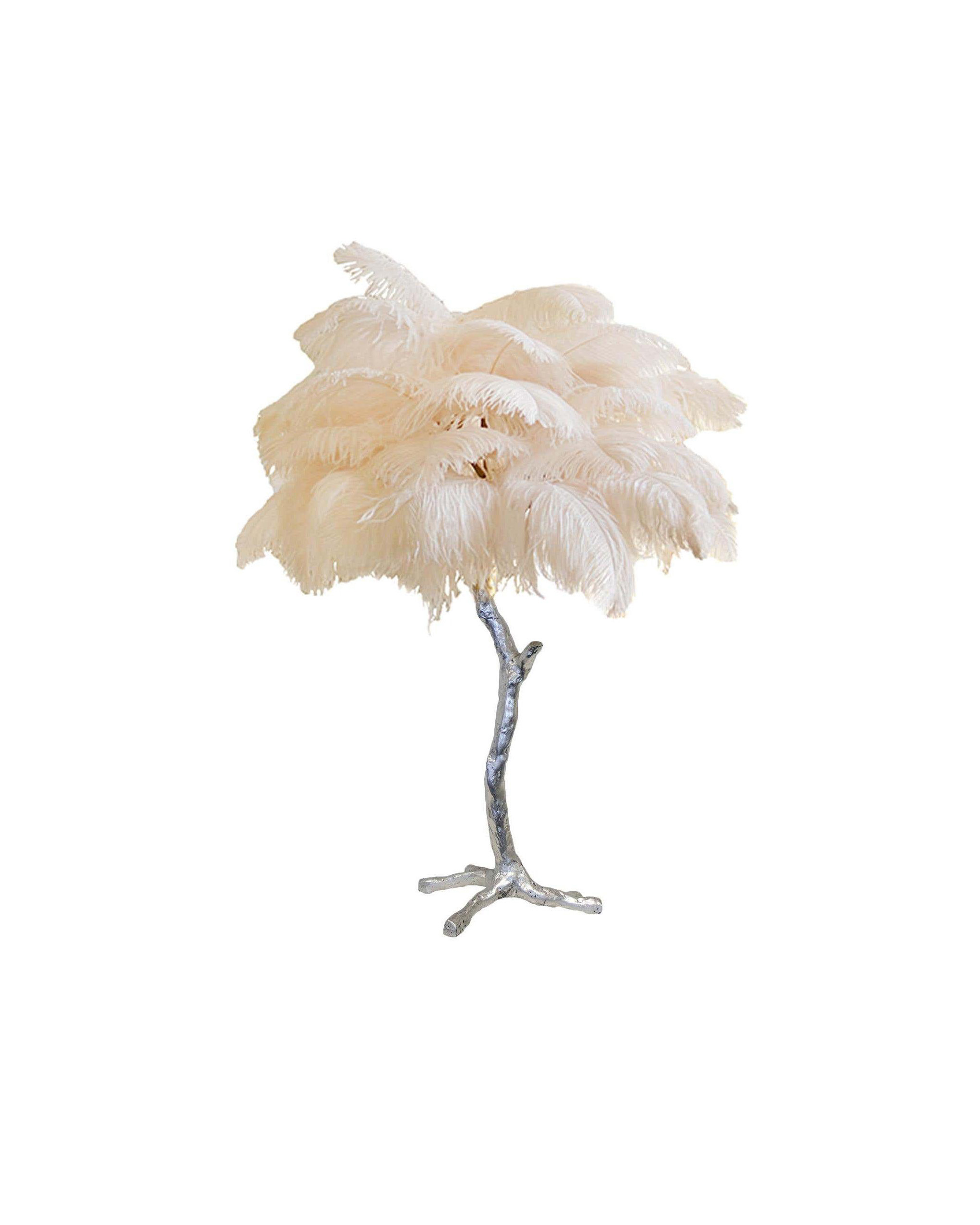 Ostrich Feather Table Lamp