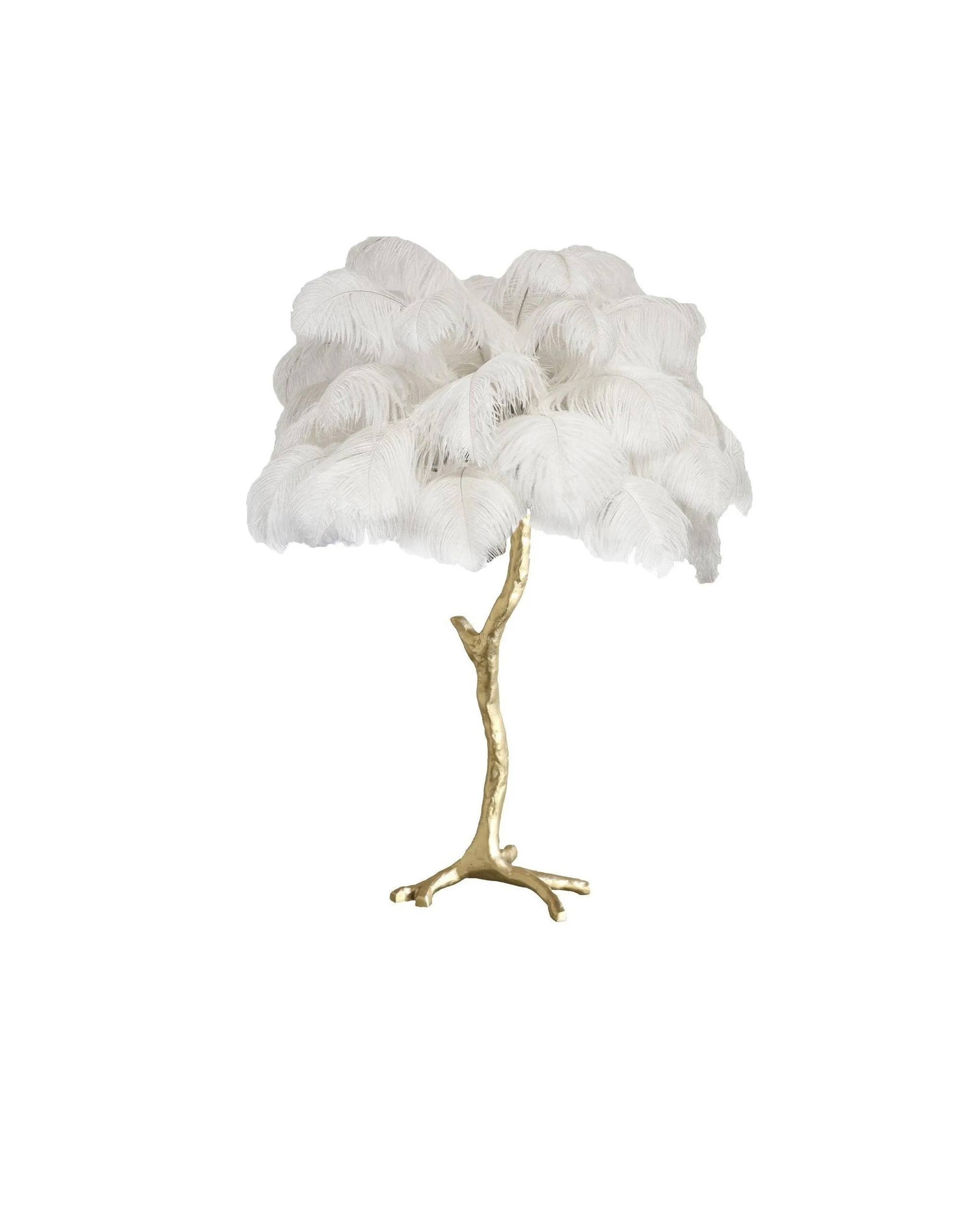 Ostrich Feather Table Lamp