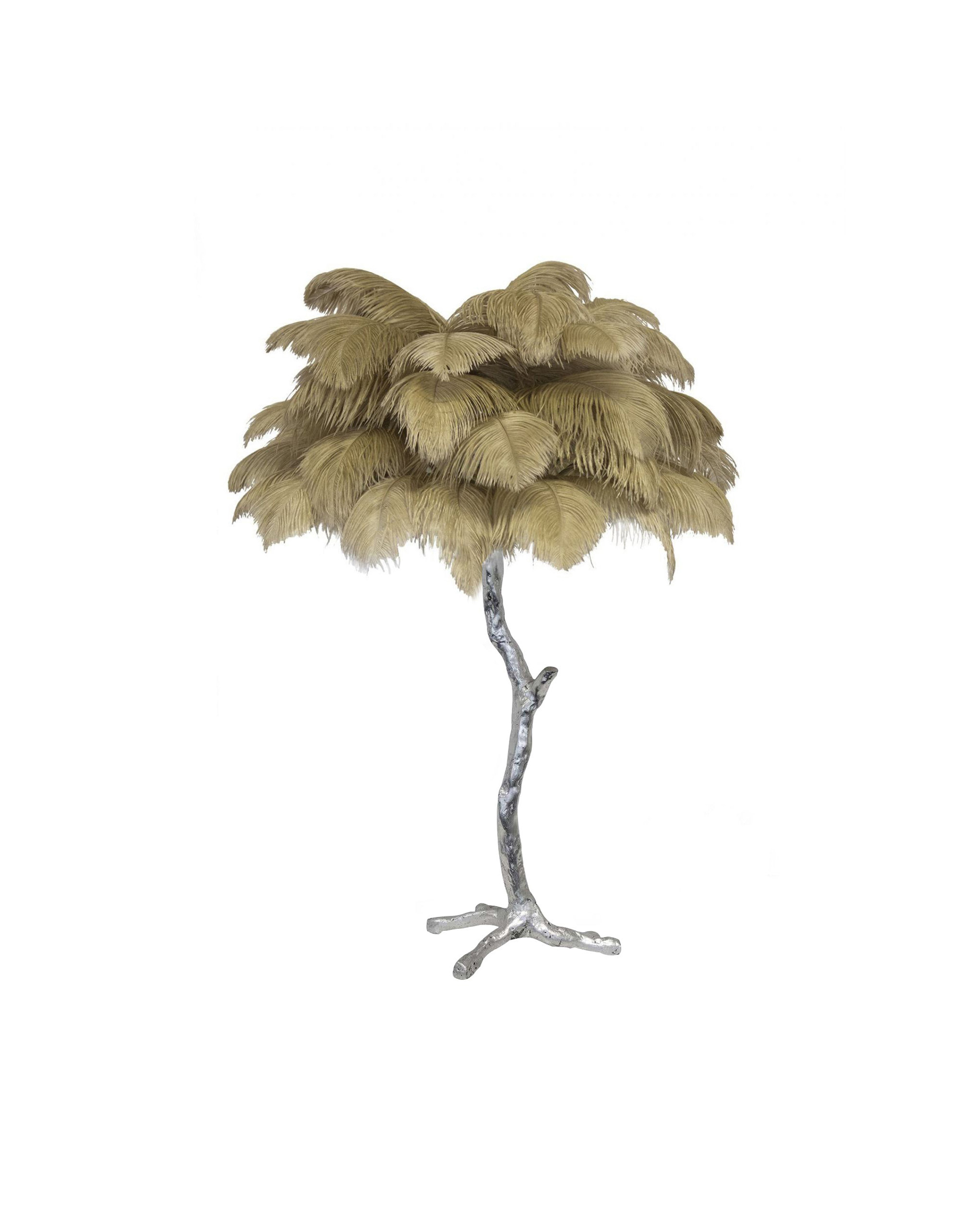 Ostrich Feather Table Lamp