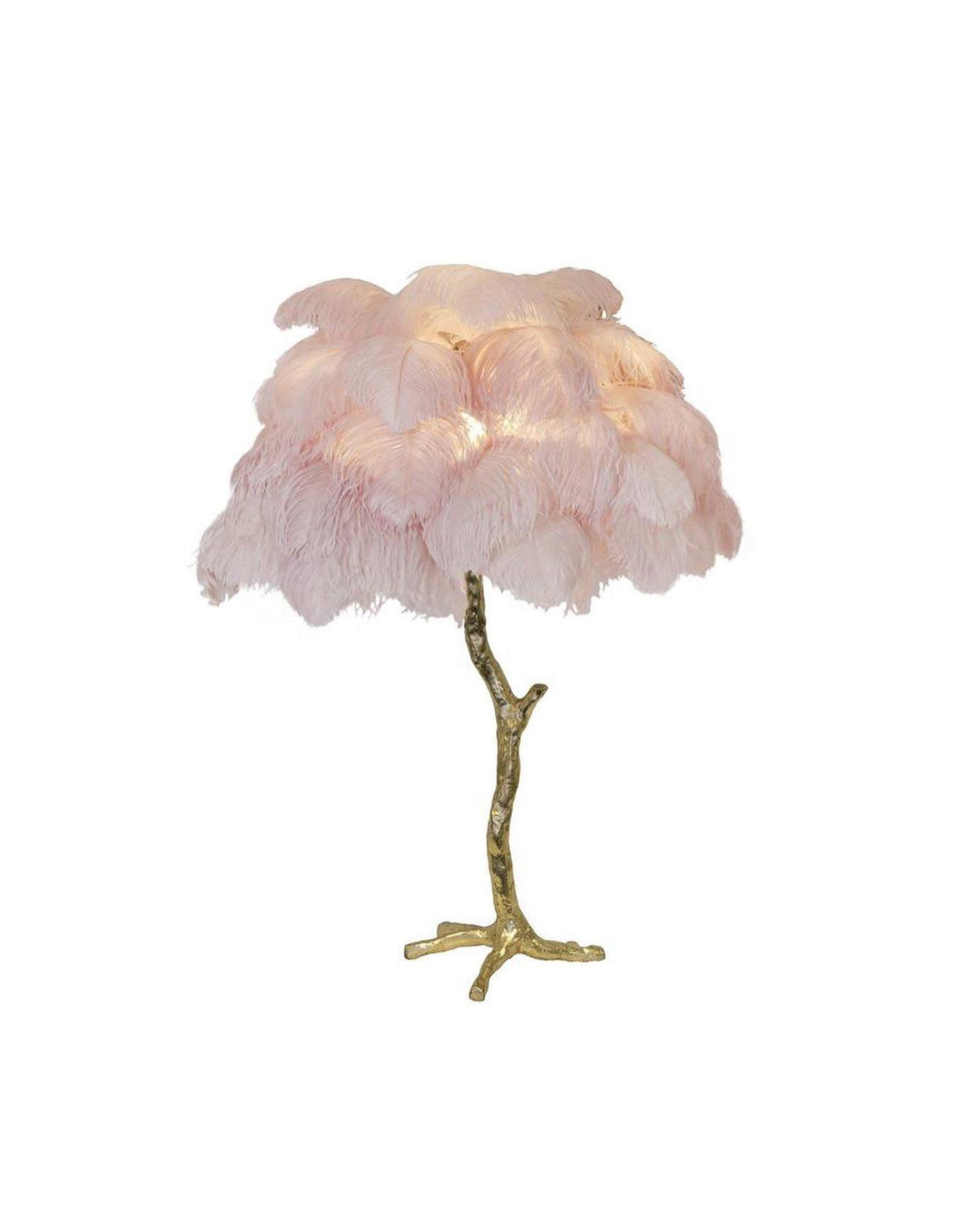 Ostrich Feather Table Lamp