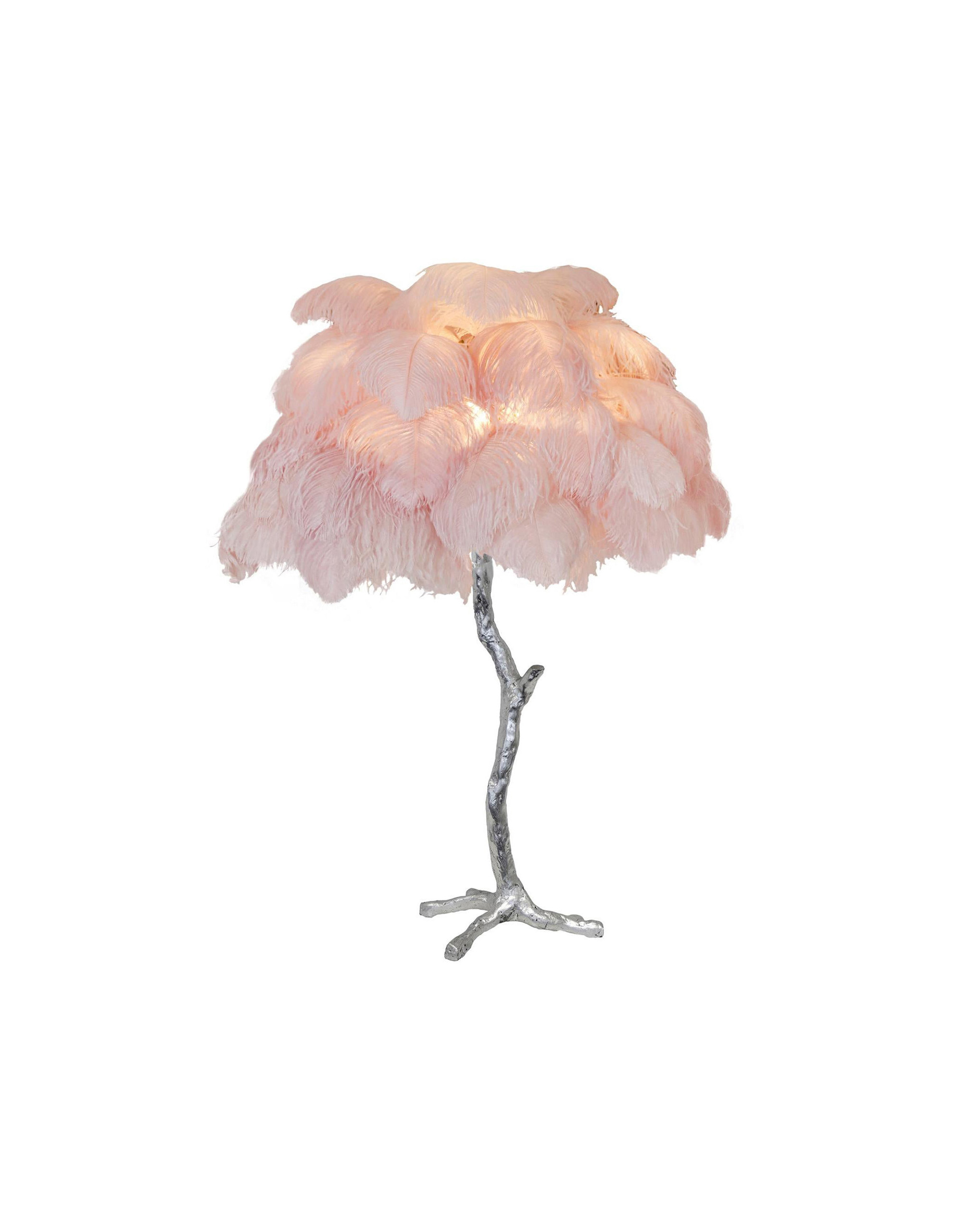 Ostrich Feather Table Lamp