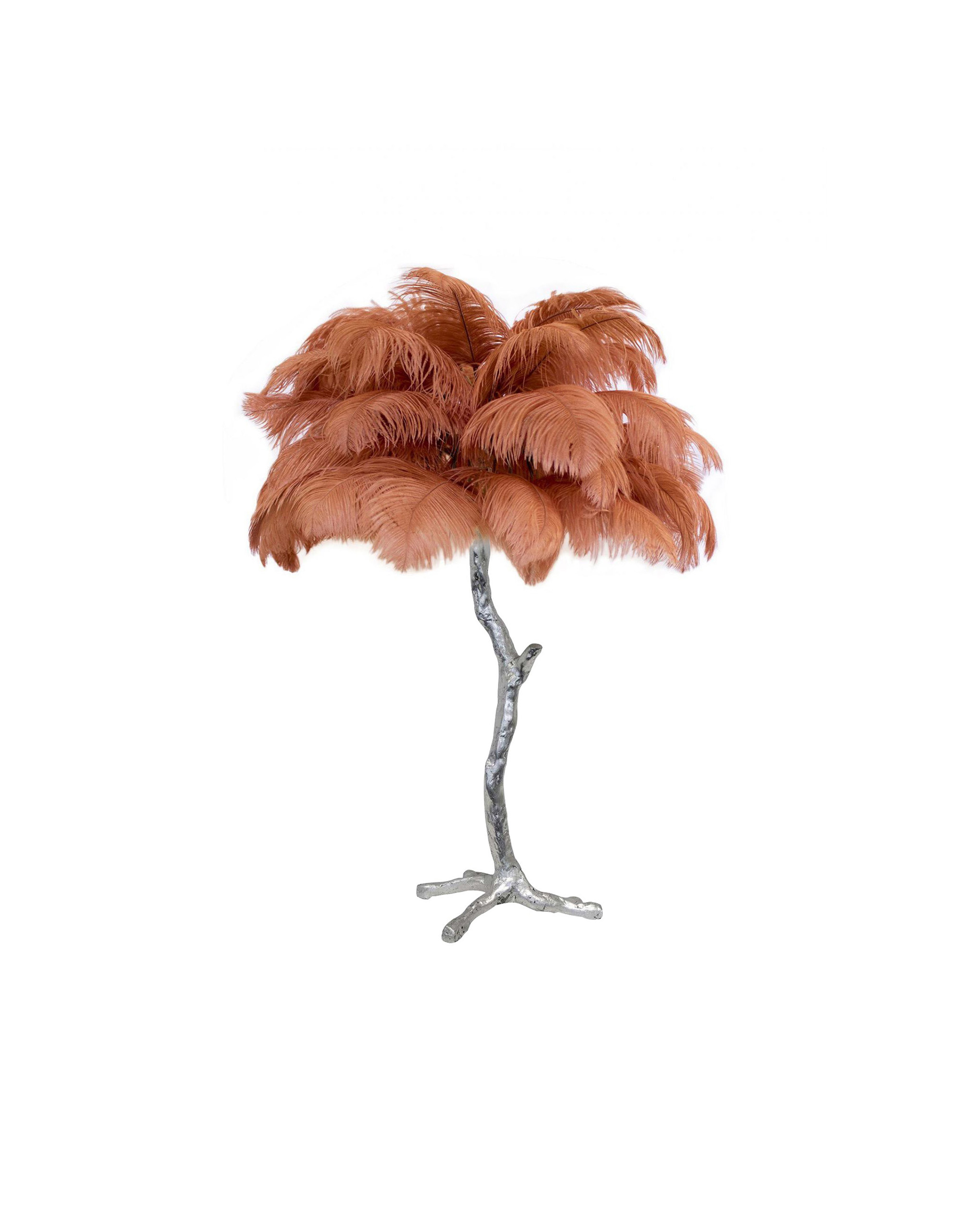 Ostrich Feather Table Lamp
