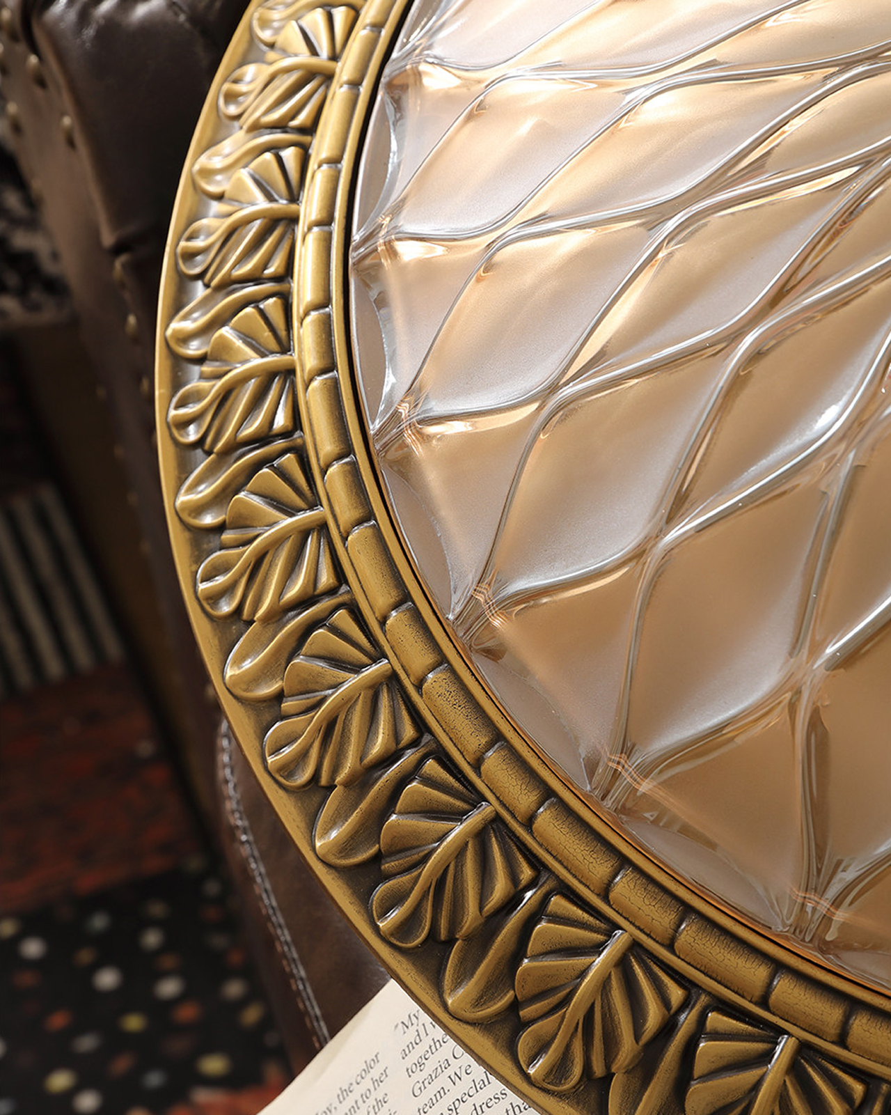 Palmette Glass Ceiling Light