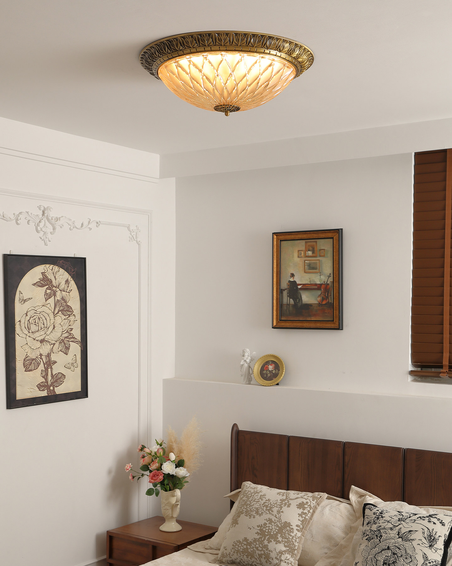 Palmette Glass Ceiling Light