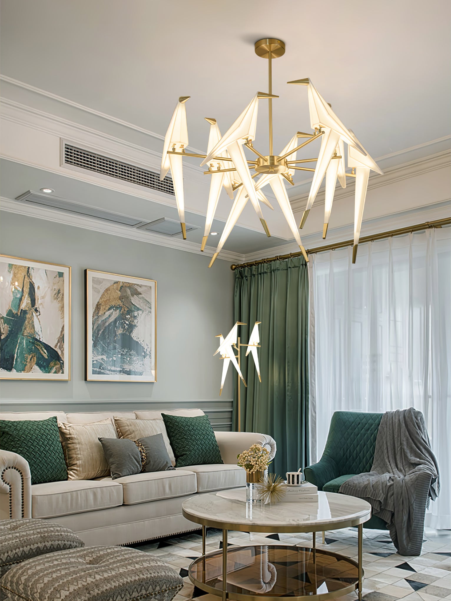 Paper Crane Bird LED Chandelier-elegalight