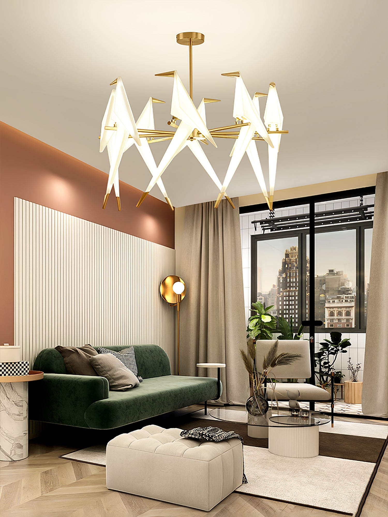 Paper Crane Bird LED Chandelier-elegalight