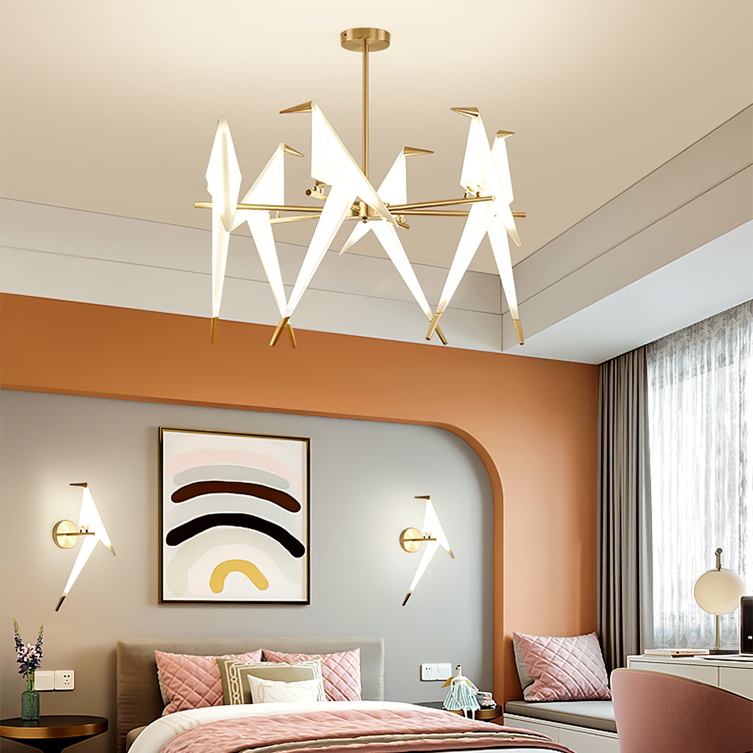Paper Crane Bird LED Chandelier-elegalight