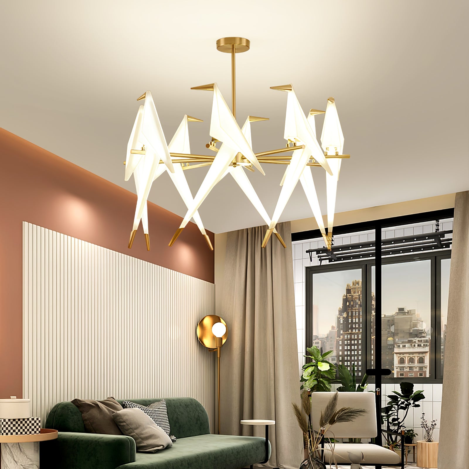 Paper Crane Bird LED Chandelier-elegalight