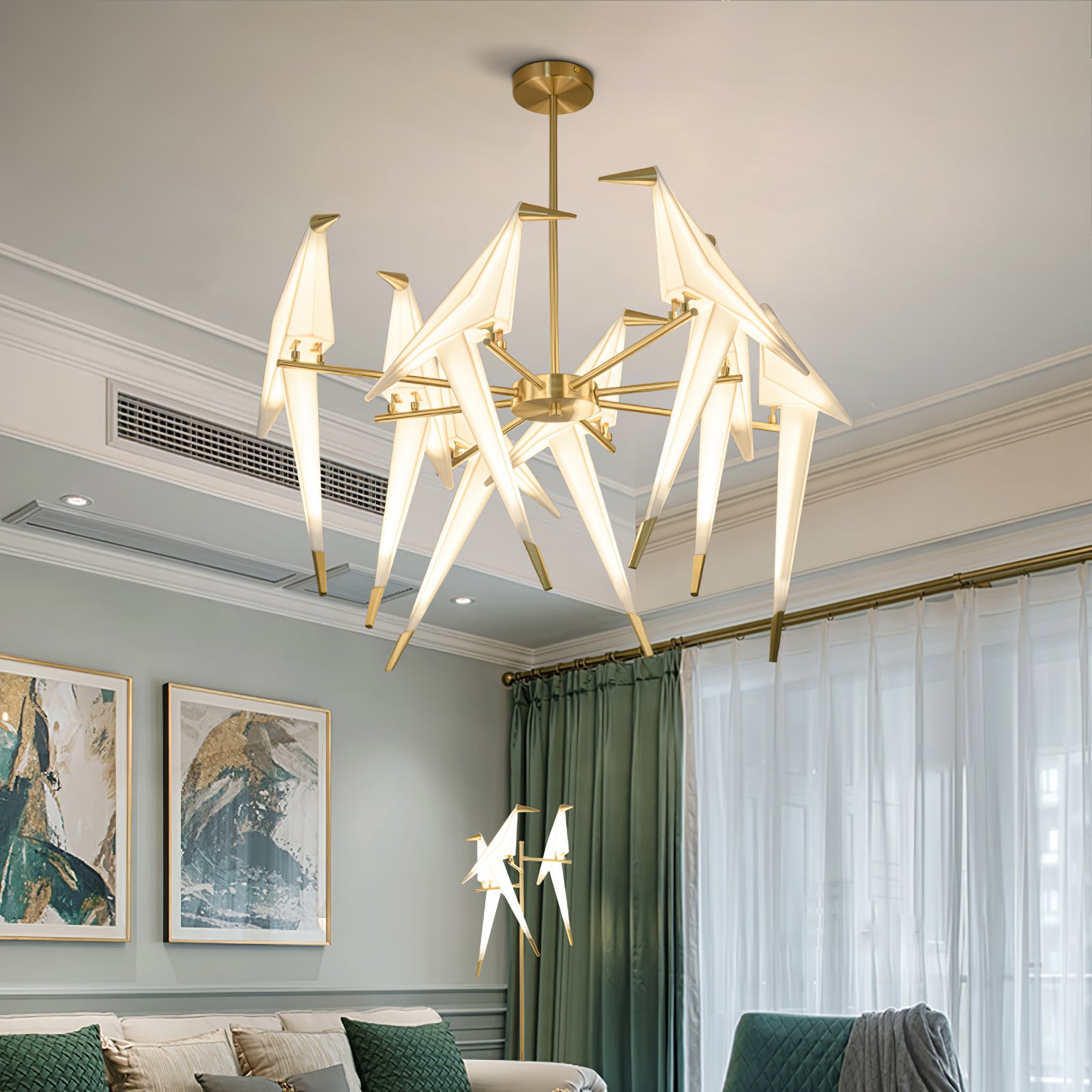 Paper Crane Bird LED Chandelier-elegalight