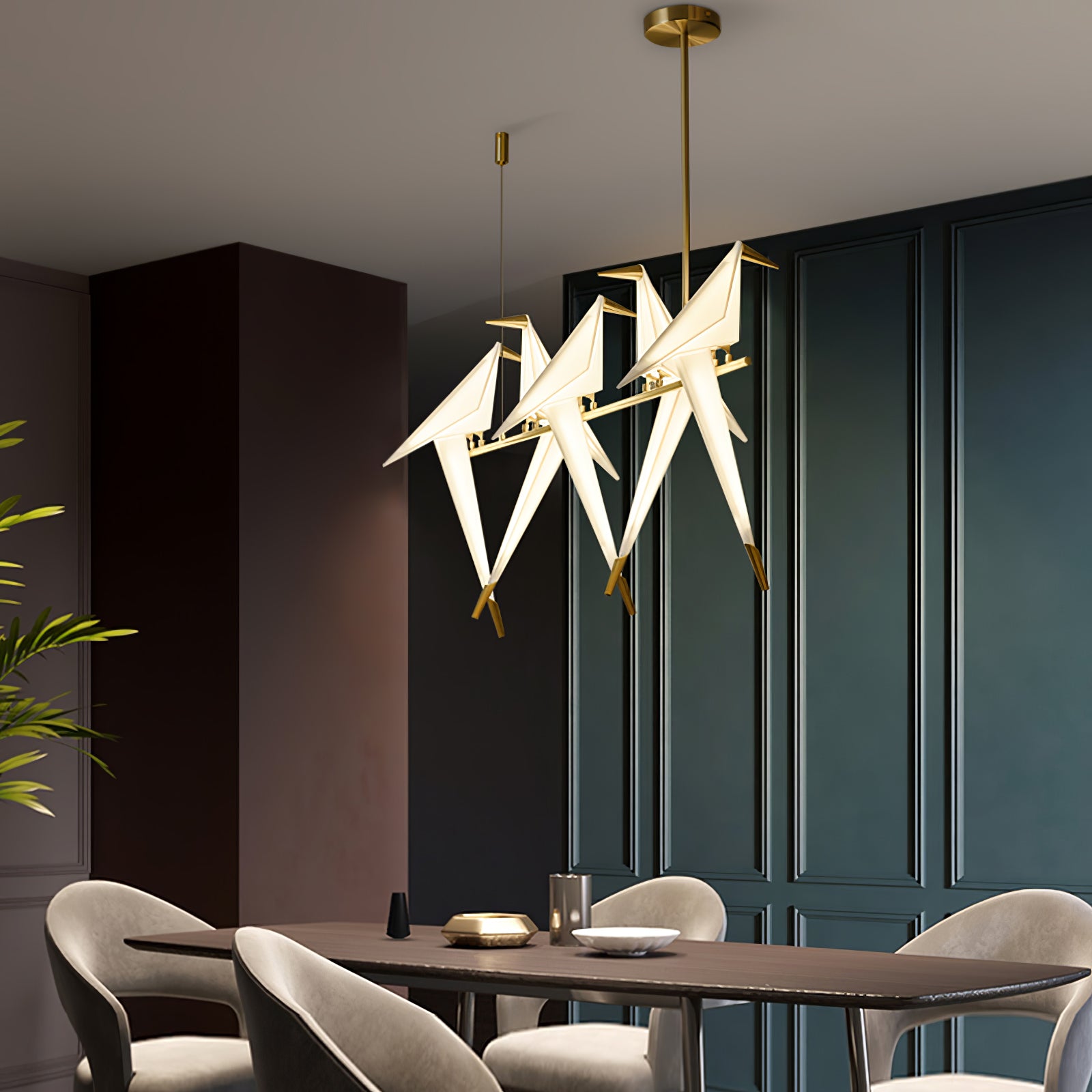 Paper Crane Bird LED Chandelier-elegalight