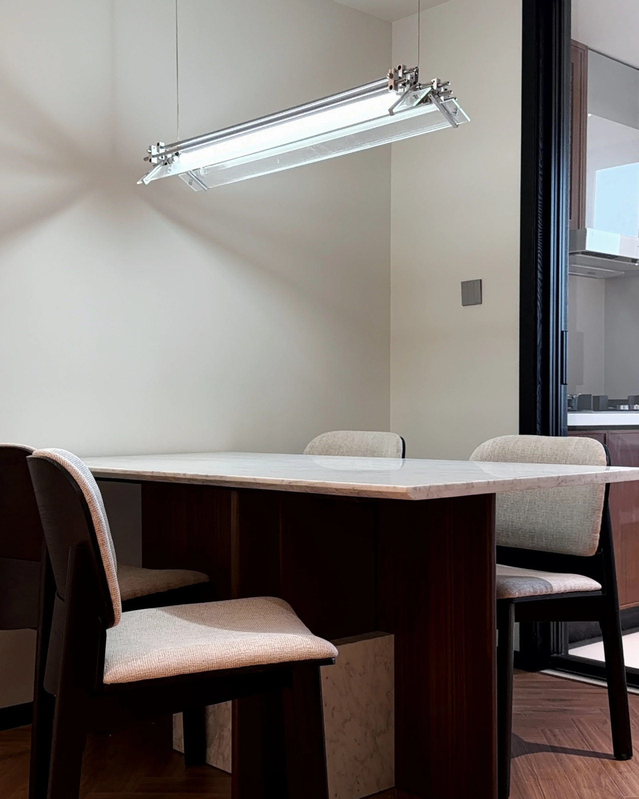 Pivot Rail Glass Linear Pendant