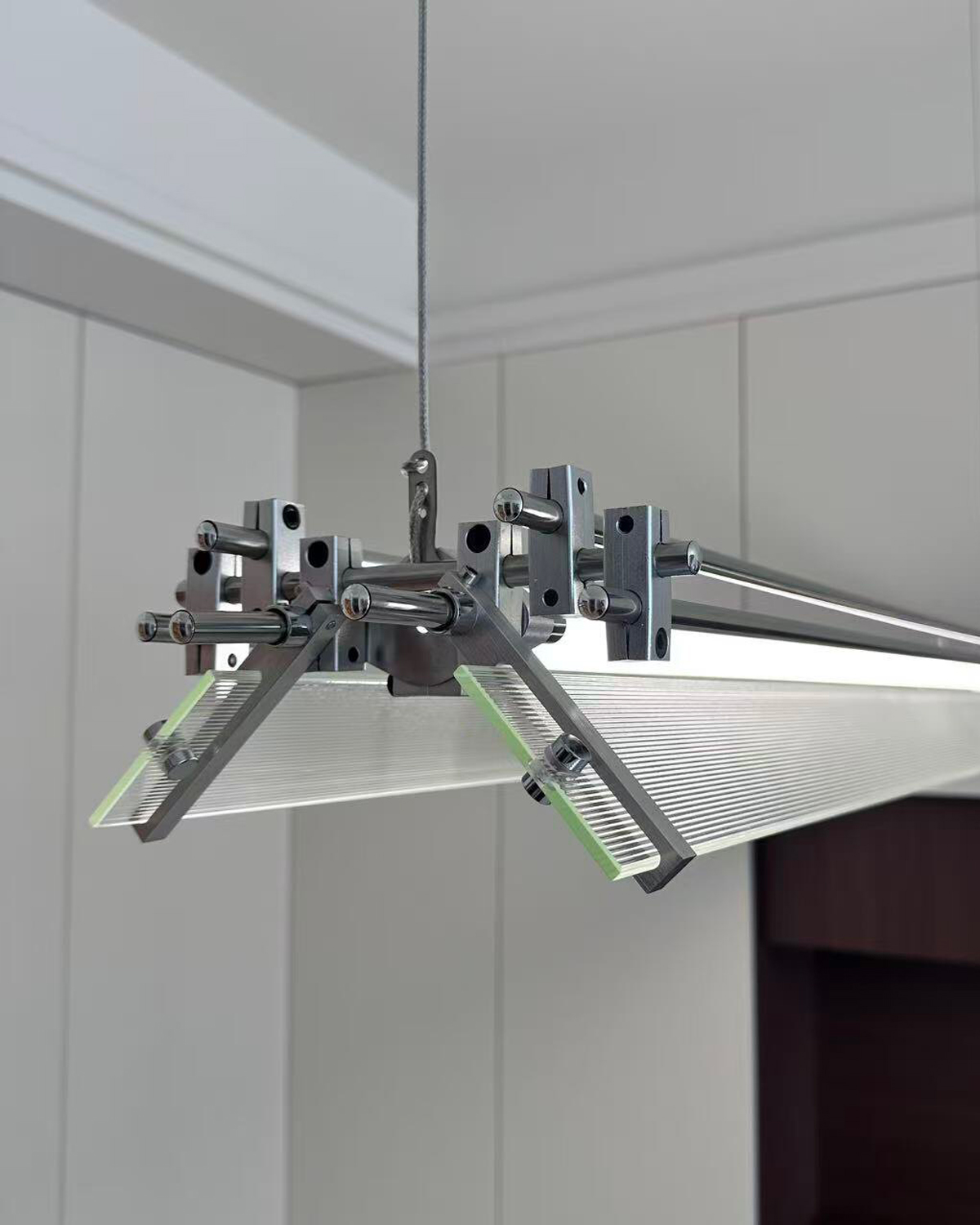 Pivot Rail Glass Linear Pendant